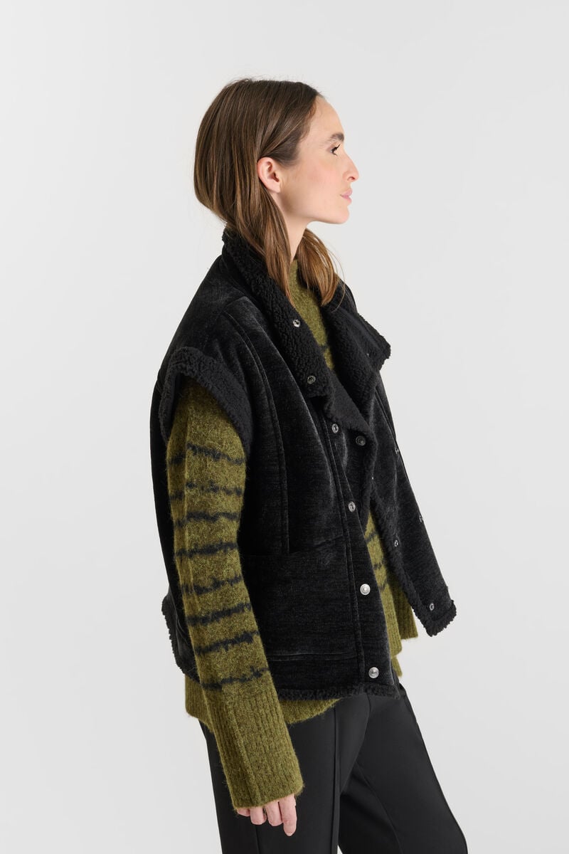 Veste sans manches LE TEMPS DES CERISES Noir