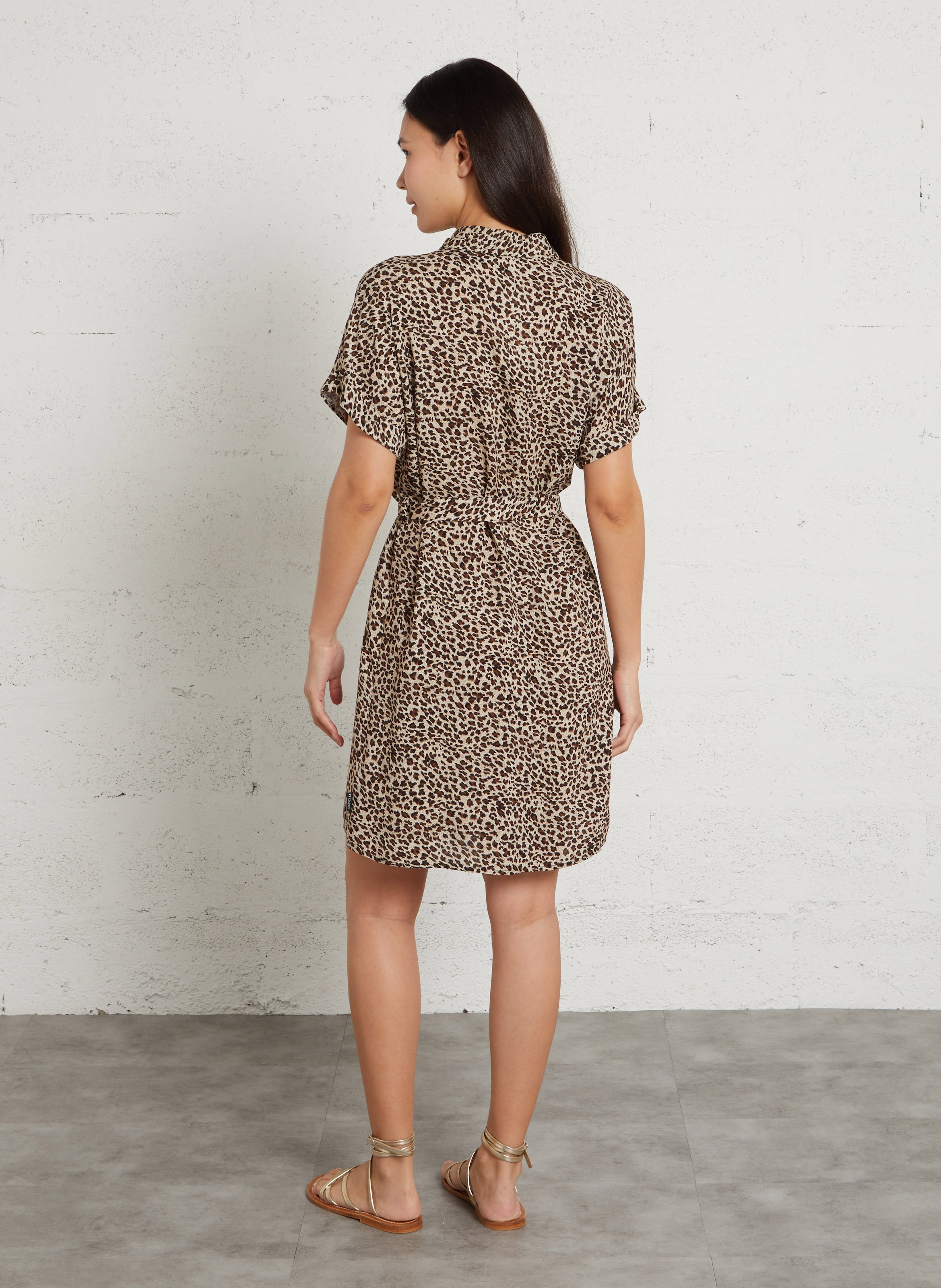 Robe courte col classique  LE TEMPS DES CERISES Marron