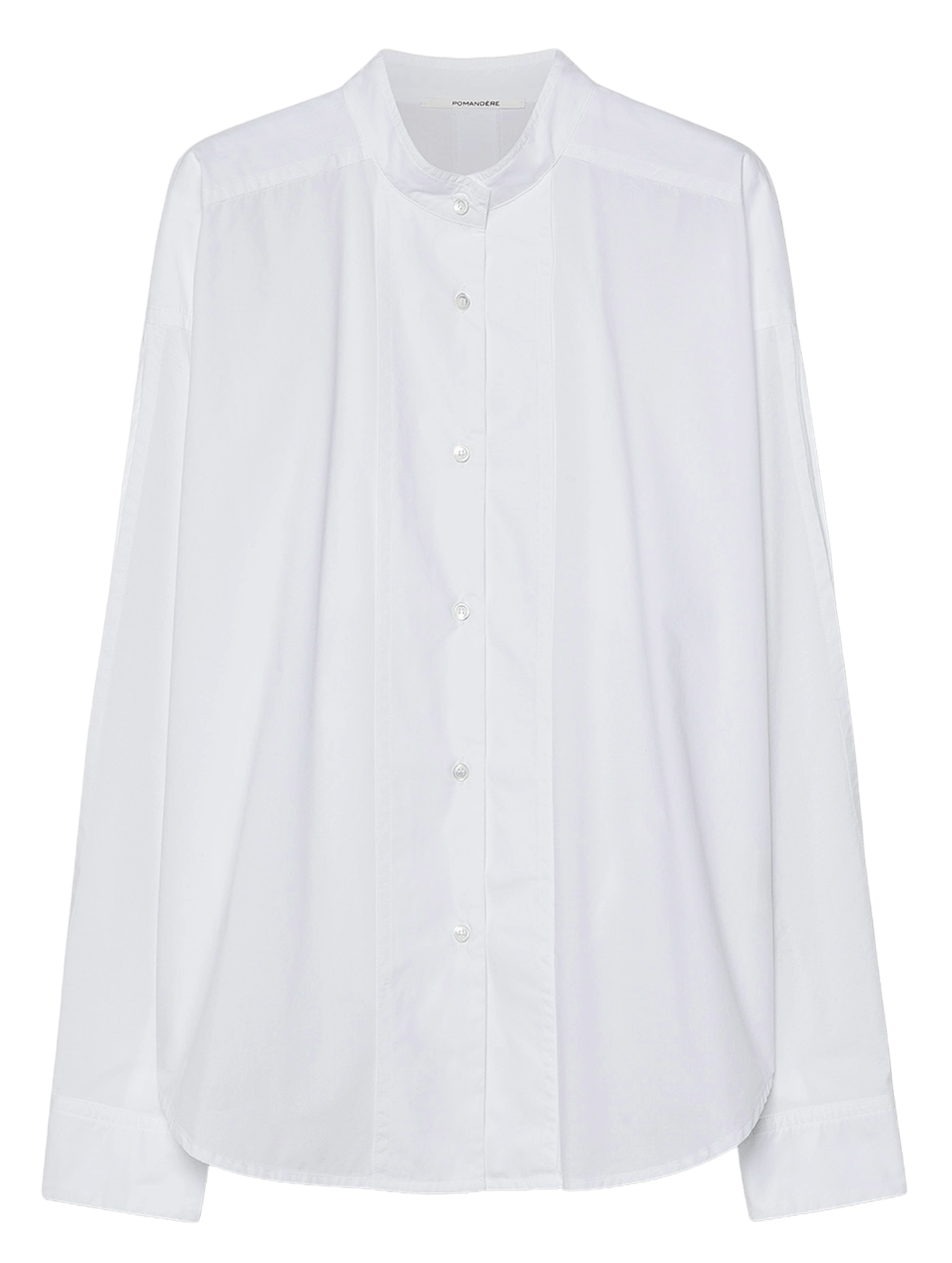 Straight cotton round-neck shirt POMANDERE White