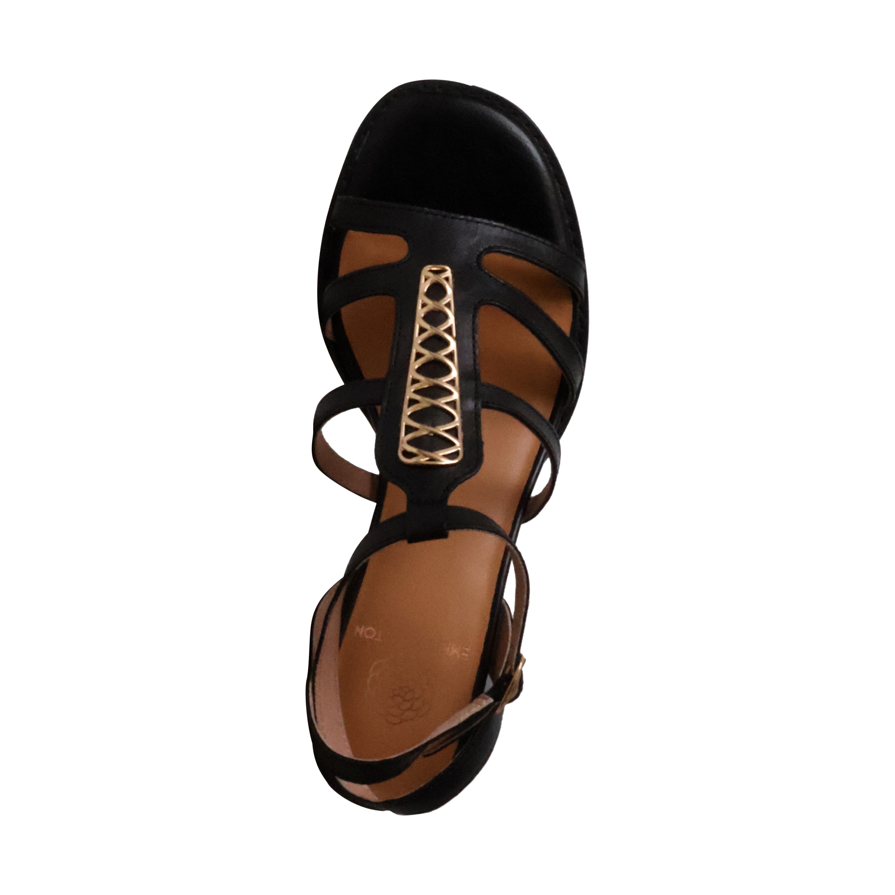 Catalina leather heel sandals EMILIE KARSTON Black