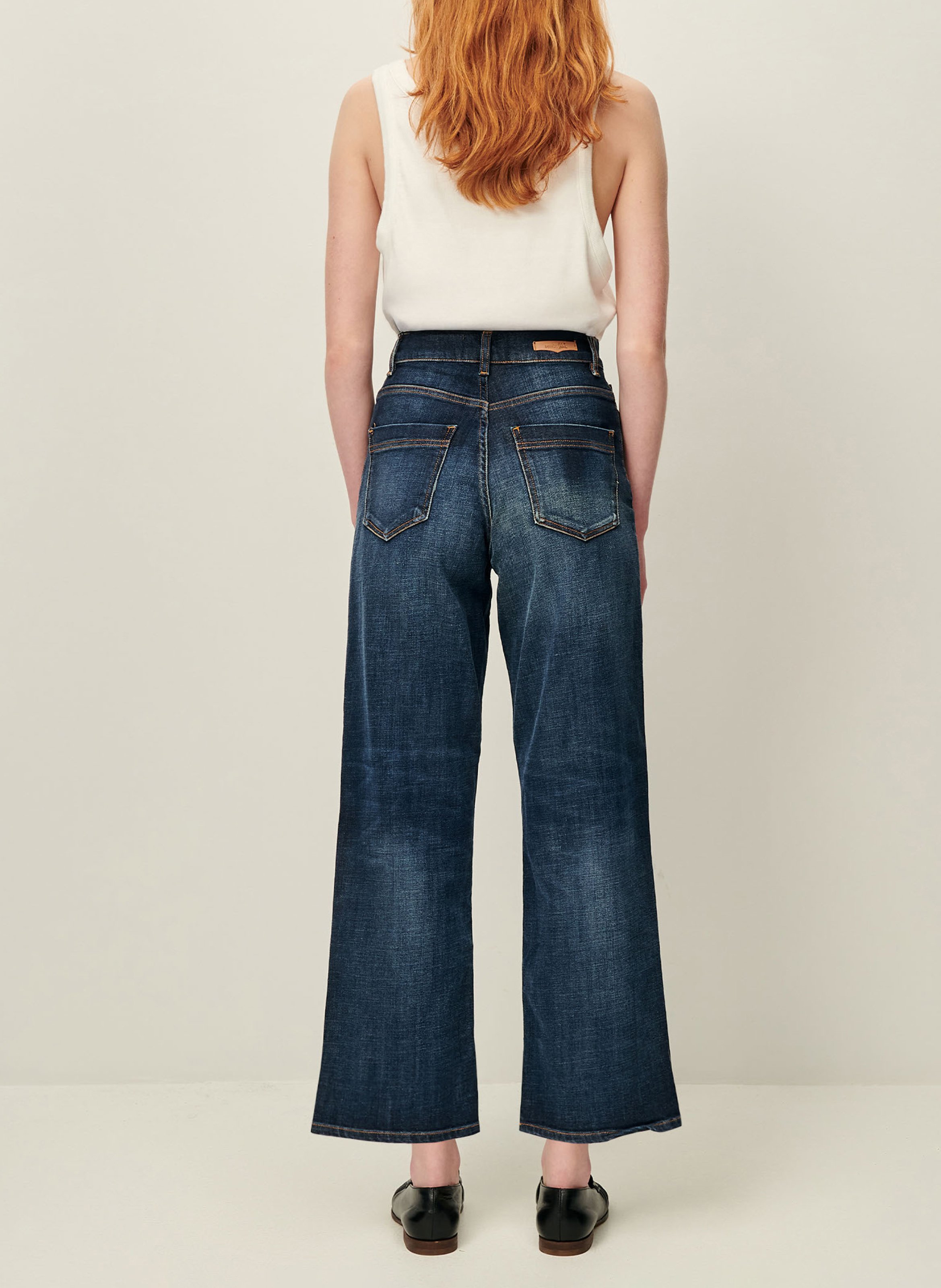 Jean droit taille haute délavé SESSUN Bleu