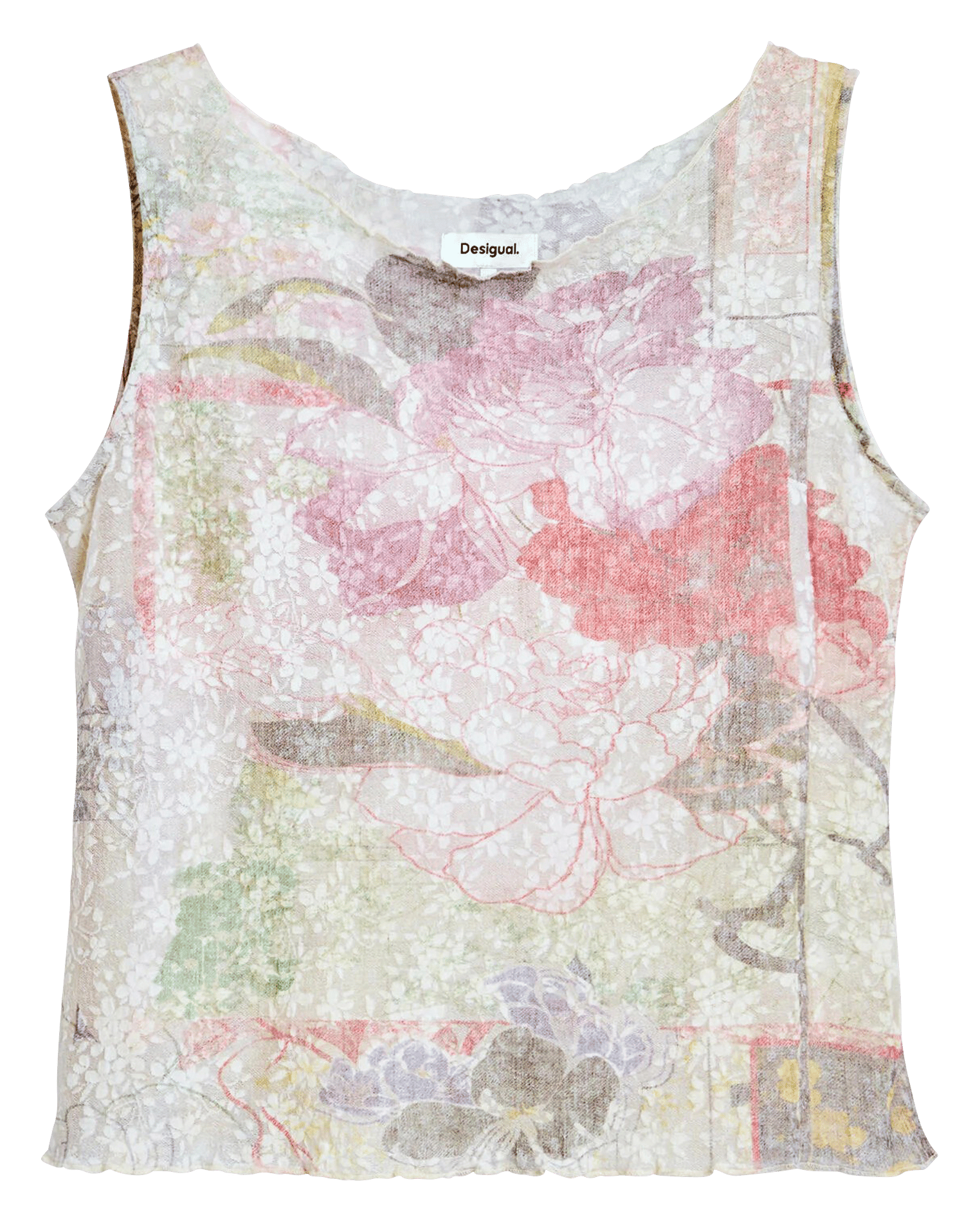 Top droit col rond imprimé DESIGUAL Multicolore