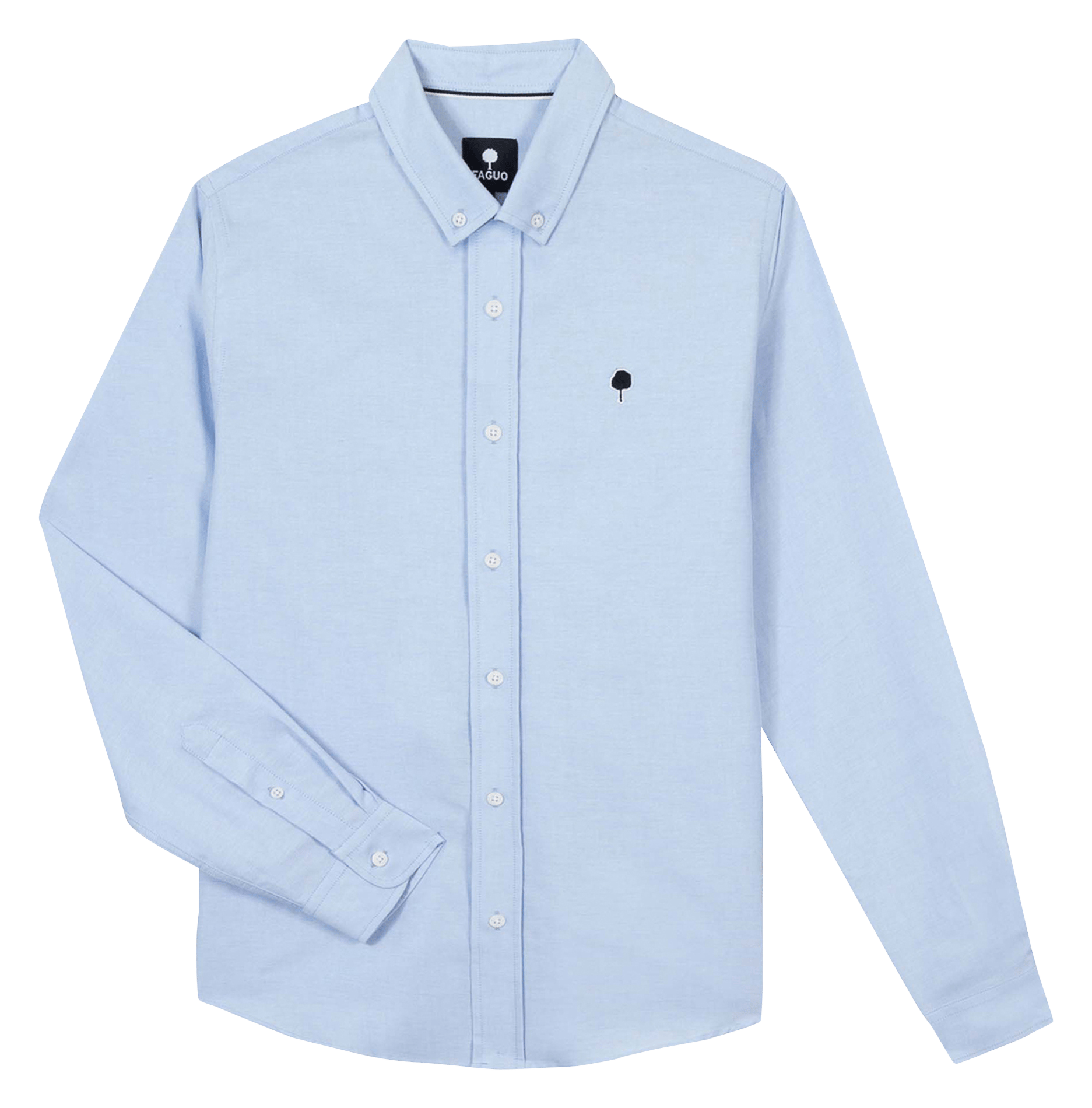 Katoenen blouse met klassieke kraag FAGUO Blauw