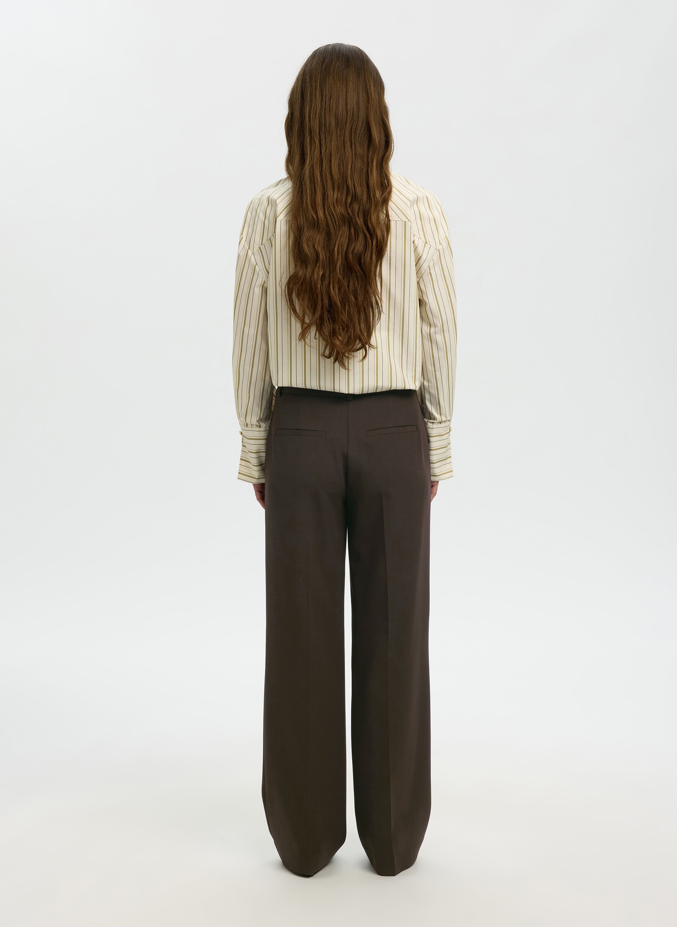 Bundfaltenhose SELECTED Braun