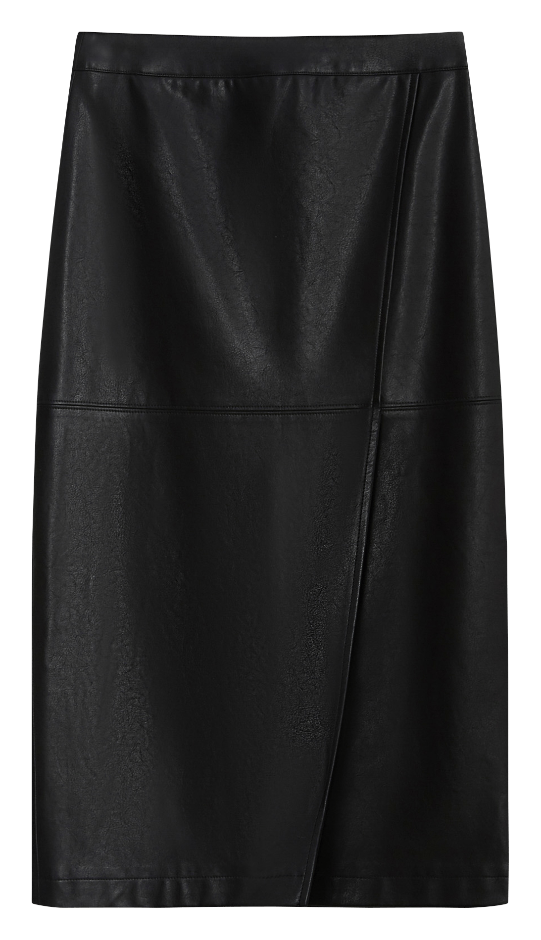 Jupe midi droite effet cuir GRACE ET MILA Noir