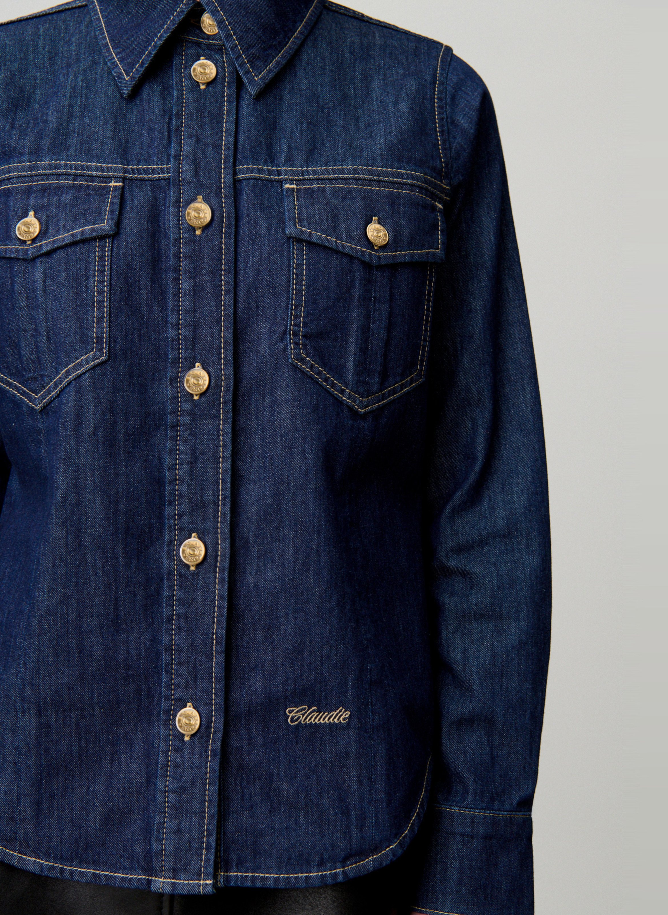 Chemise droite en coton CLAUDIE PIERLOT Bleu