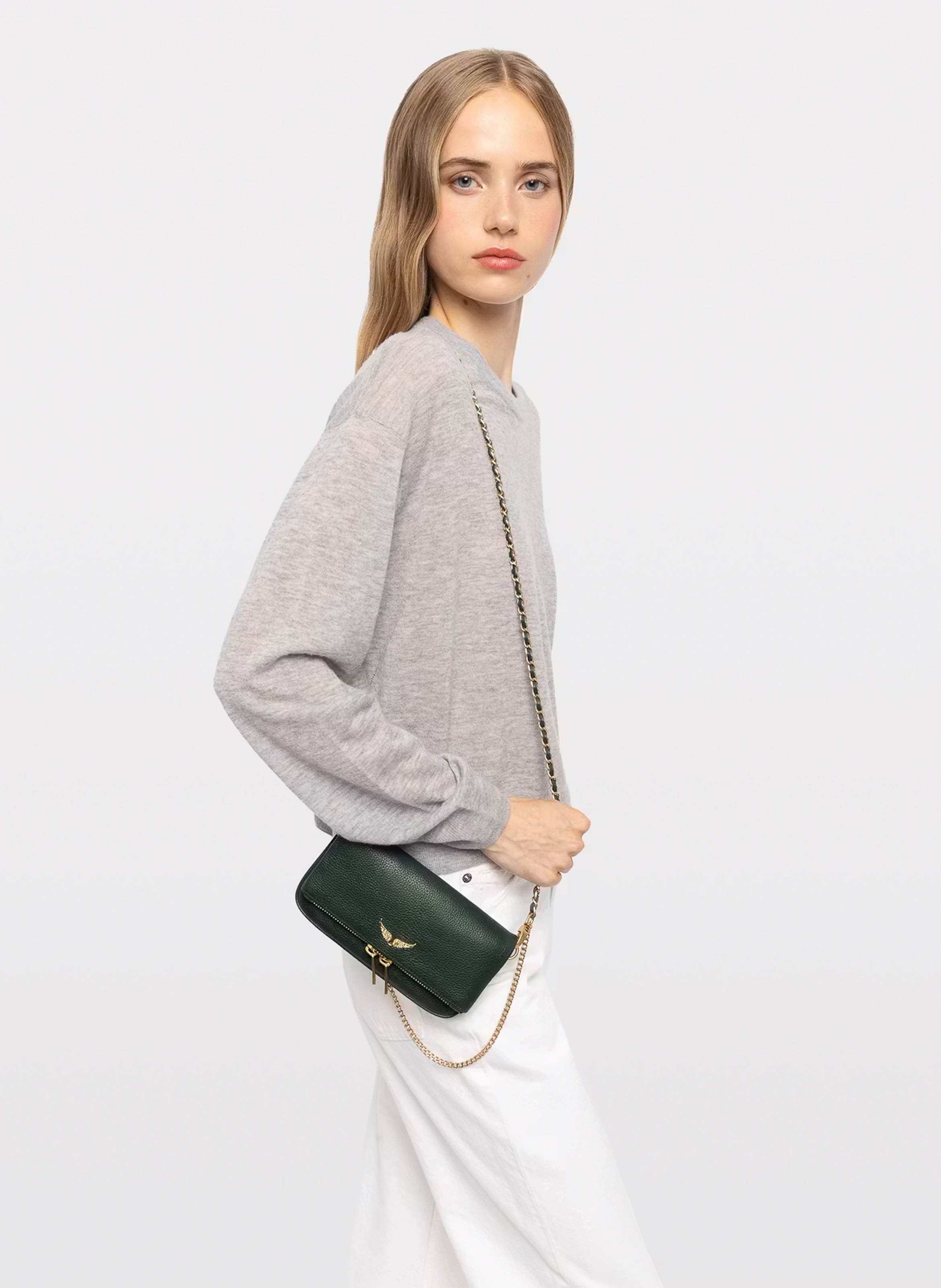 Leather clutch bag ZADIG&VOLTAIRE Green