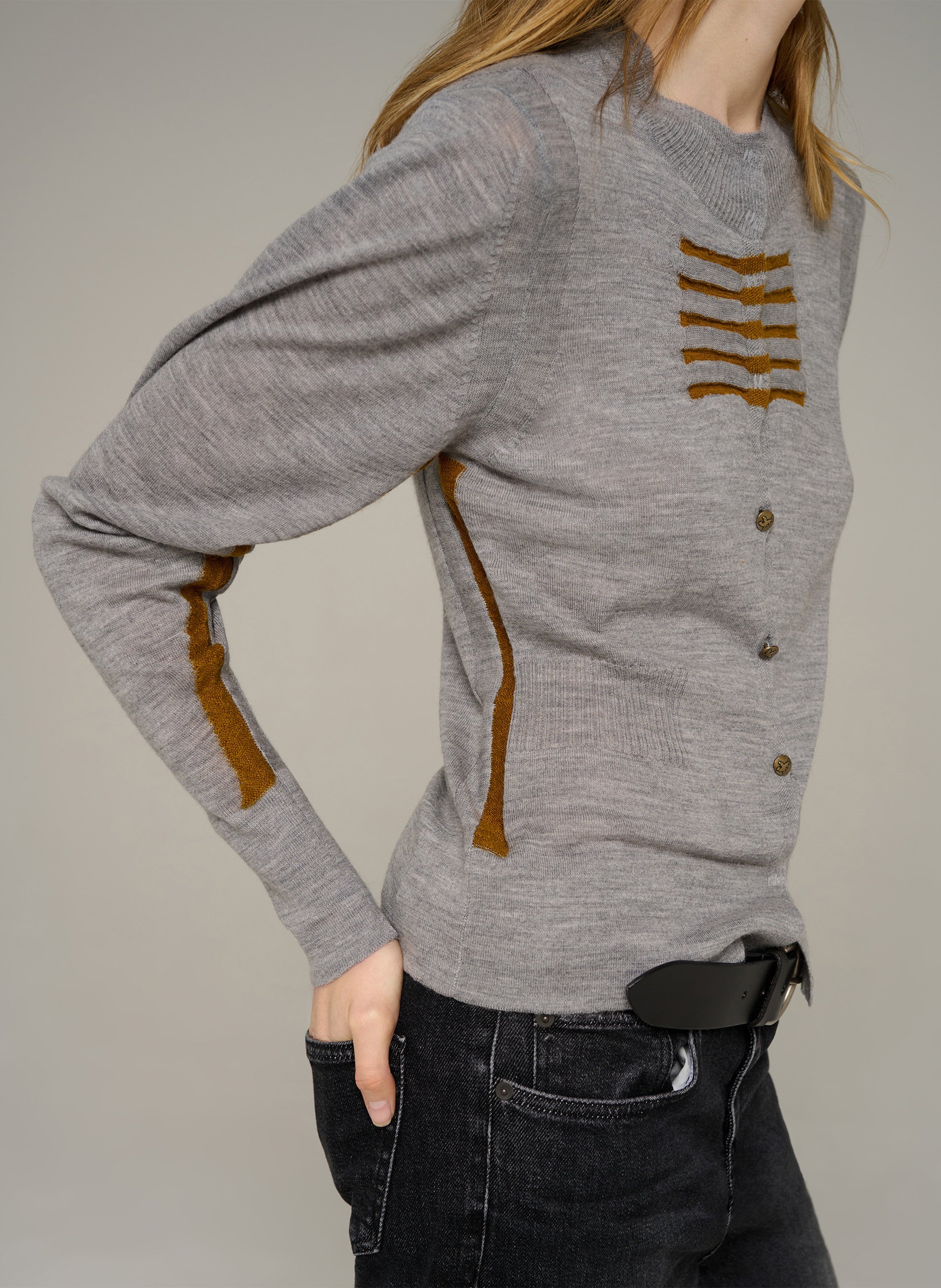 Vest van wolmix met knopen COTELAC Beige