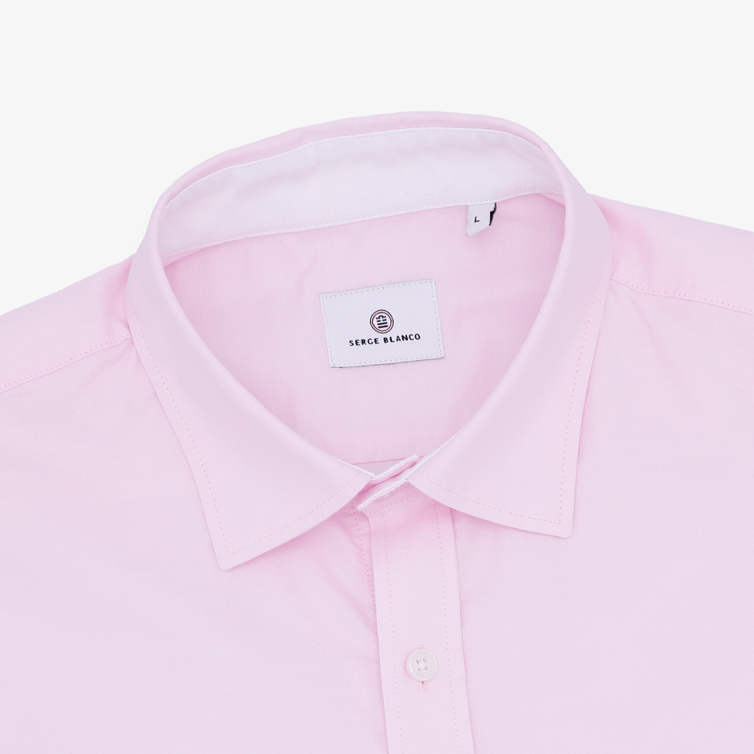 Short-sleeved Oxford fabric shirt with print SERGE BLANCO Pink