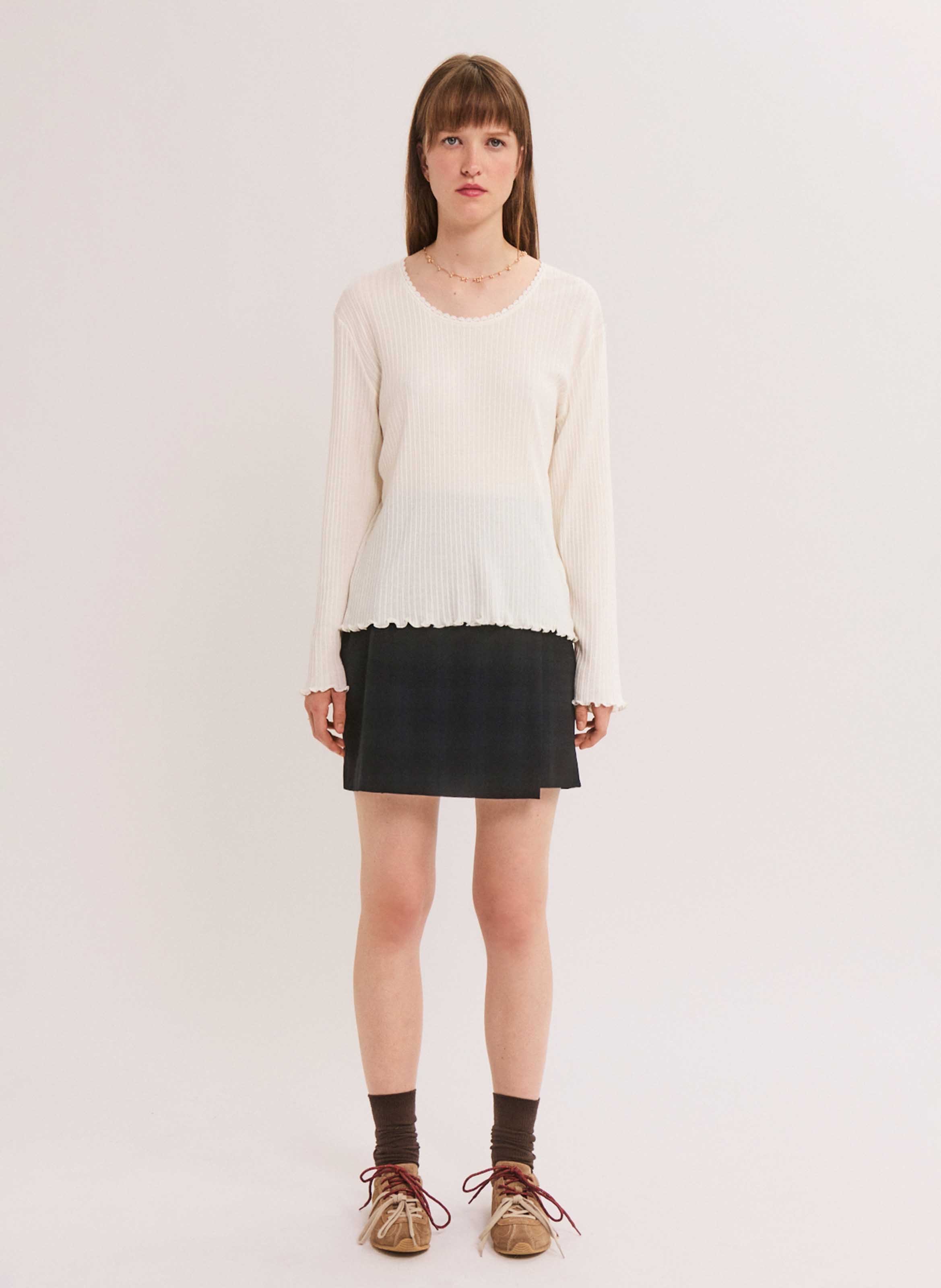 T-shirt met ronde hals - katoenblend PABLO Beige