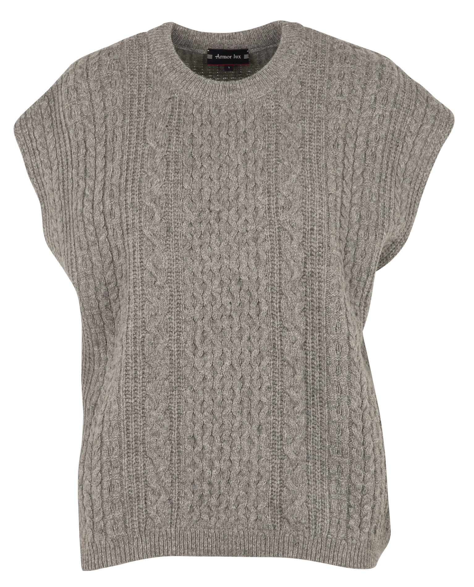 Pull ample col rond en laine mélangée ARMOR LUX Gris