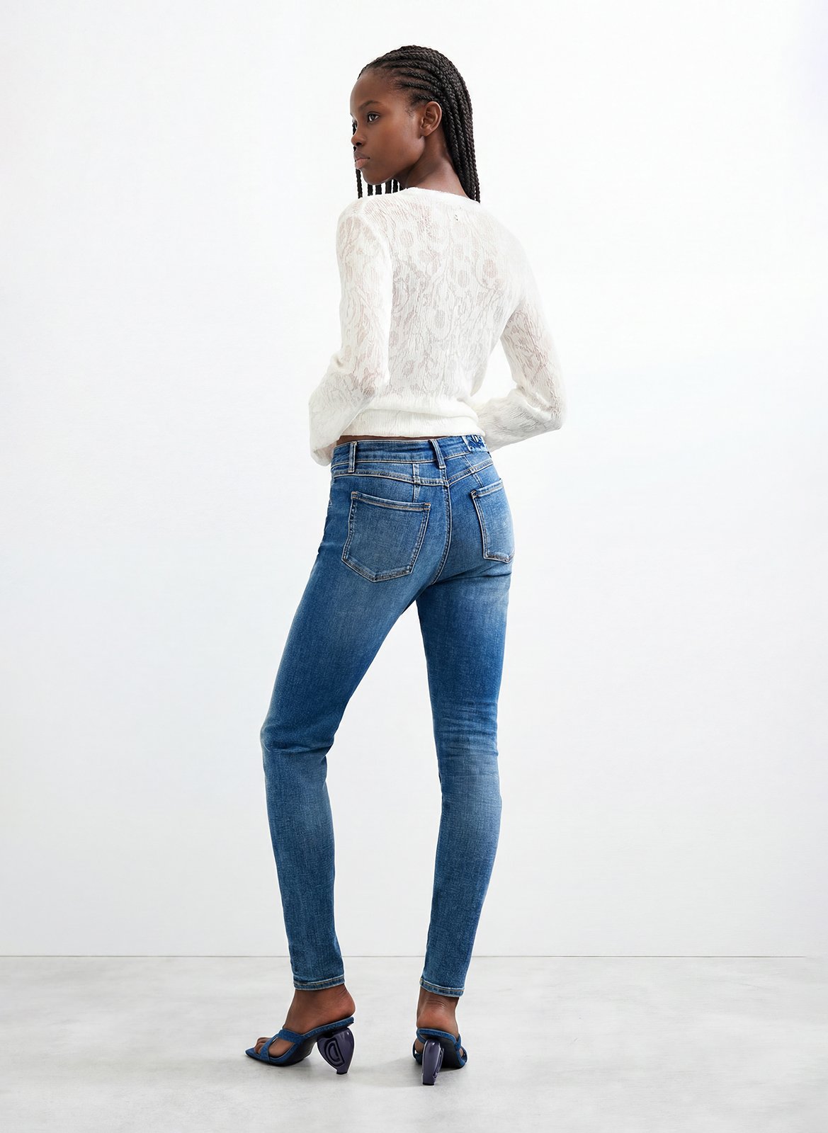Jean slim en coton mélangé DESIGUAL Bleu