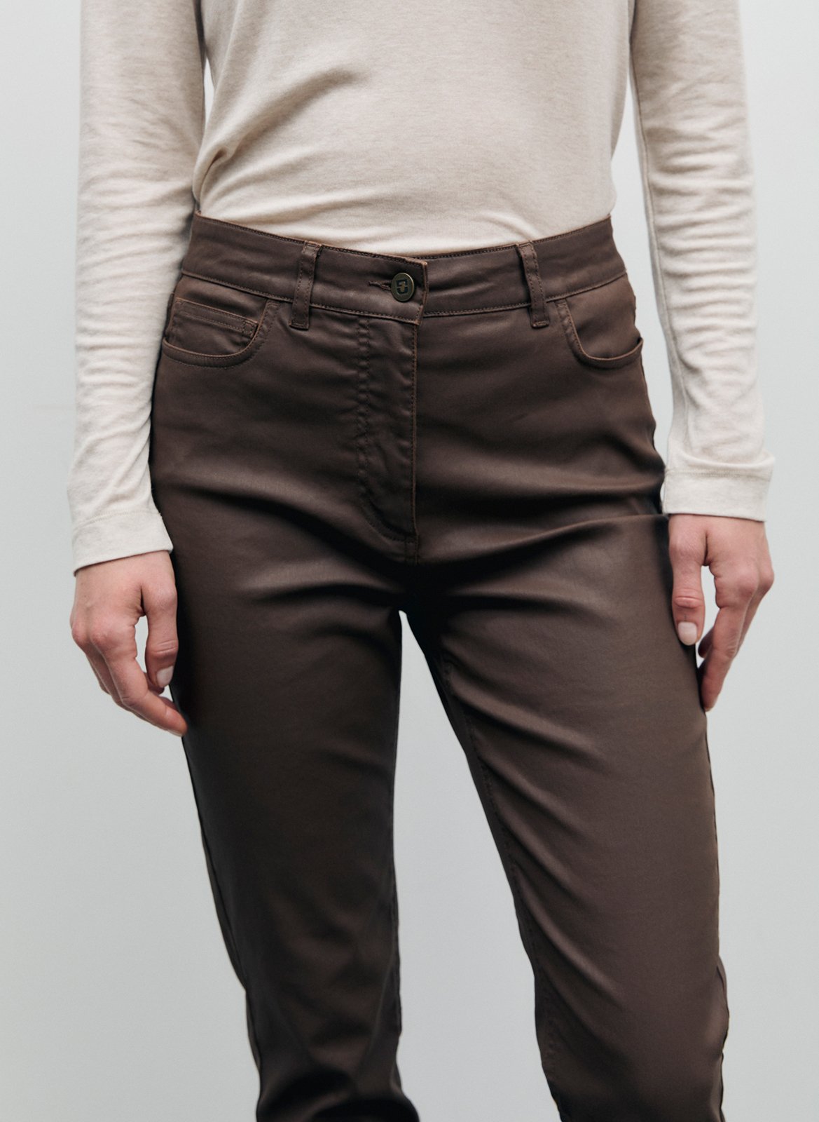 Beschichtete Slimfit-Jeans aus Baumwoll-Mix GERARD DAREL Braun