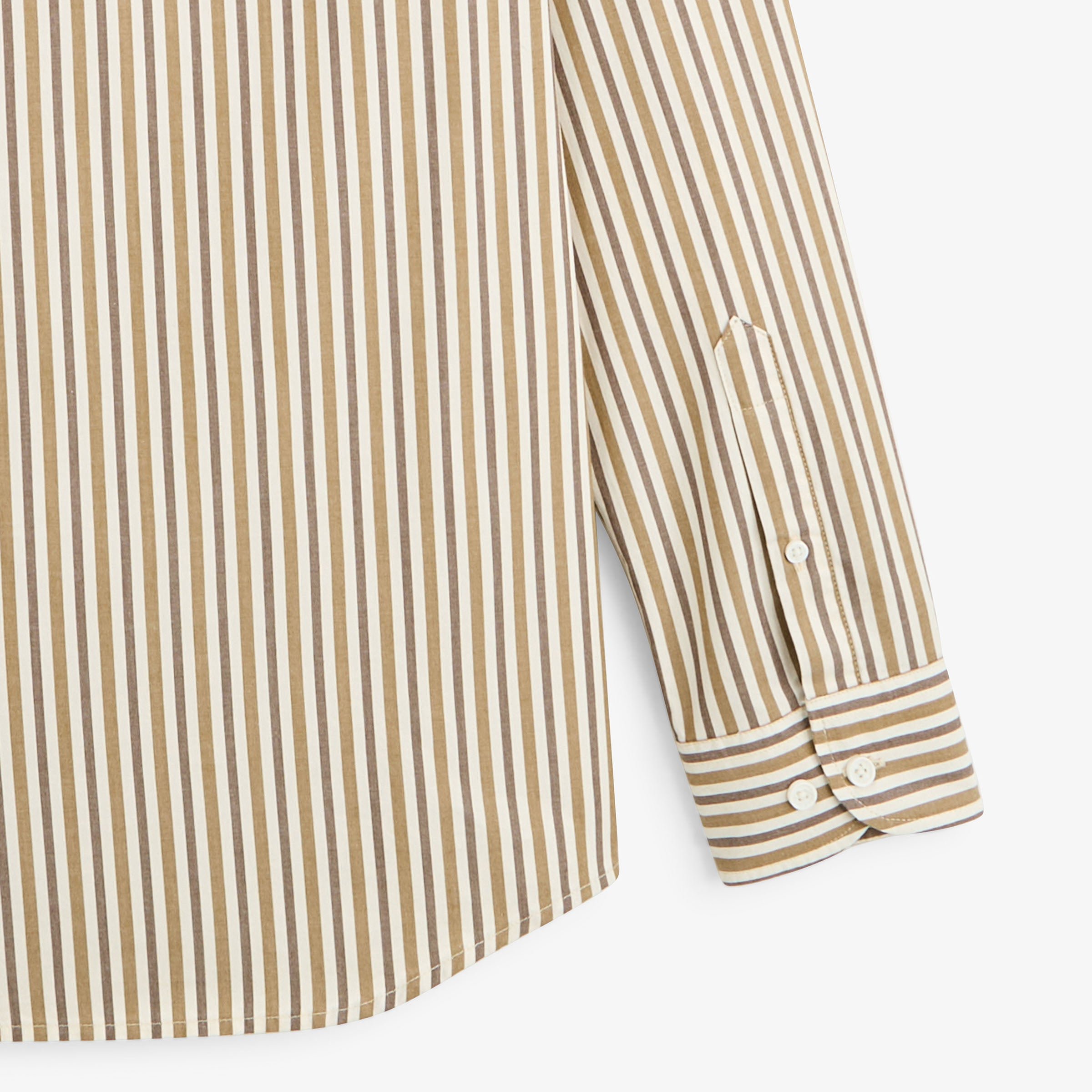 Long-sleeve cotton shirt with brownie stripes. SERGE BLANCO Brown