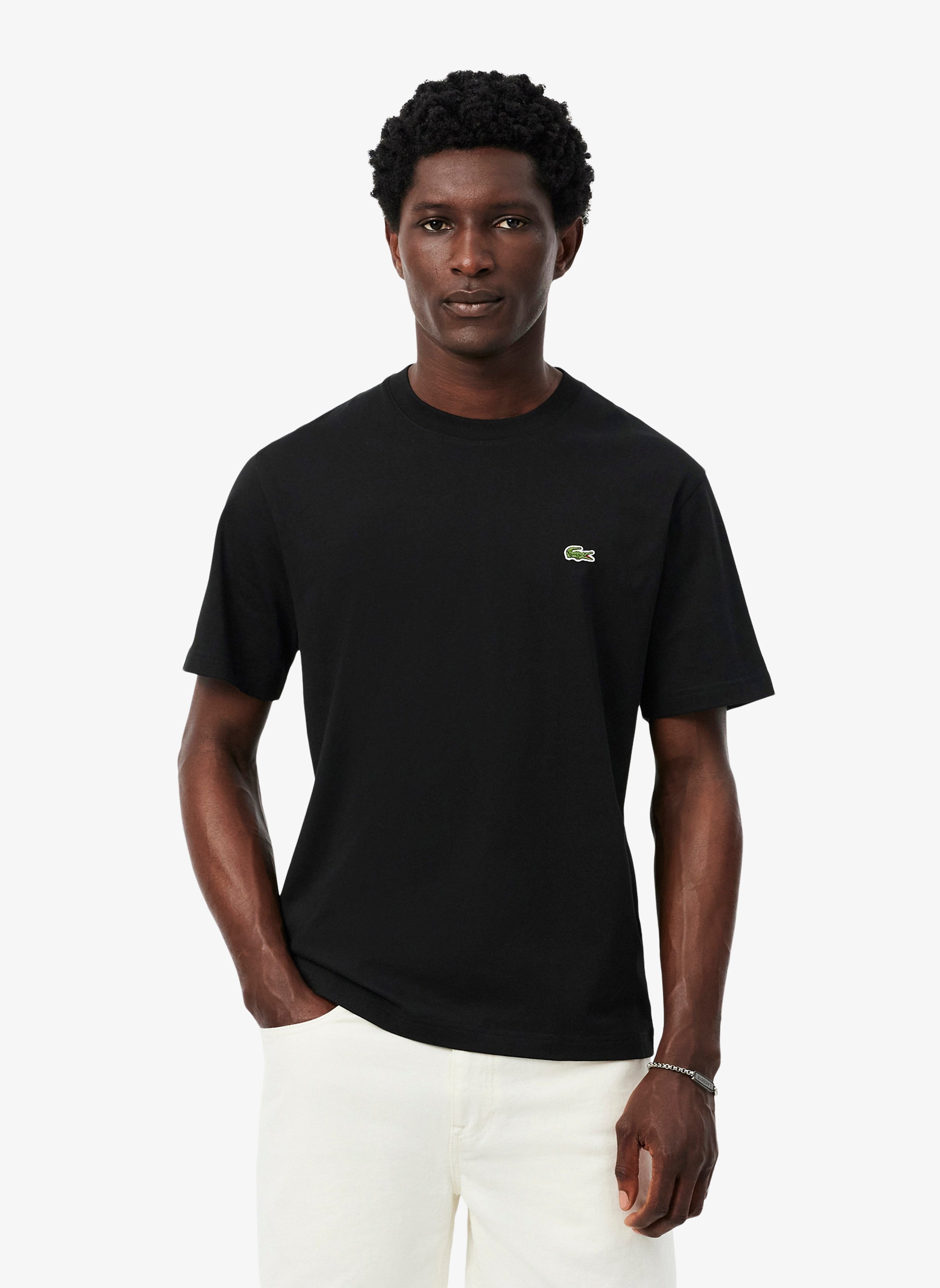 Einfarbiges T-Shirt mit Baumwolllogo LACOSTE
