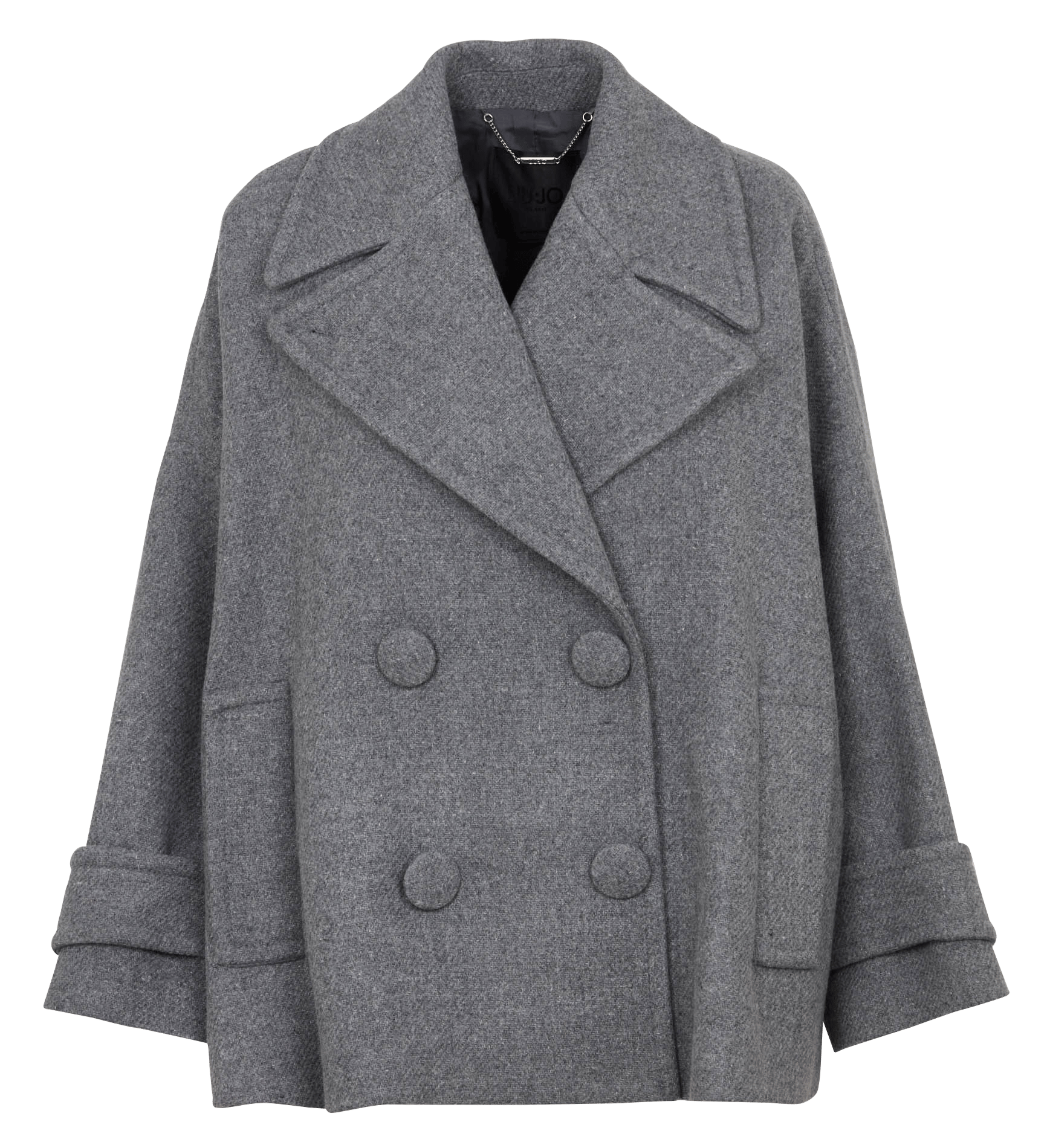 Oversized wool coat with buttons LIU JO Grey