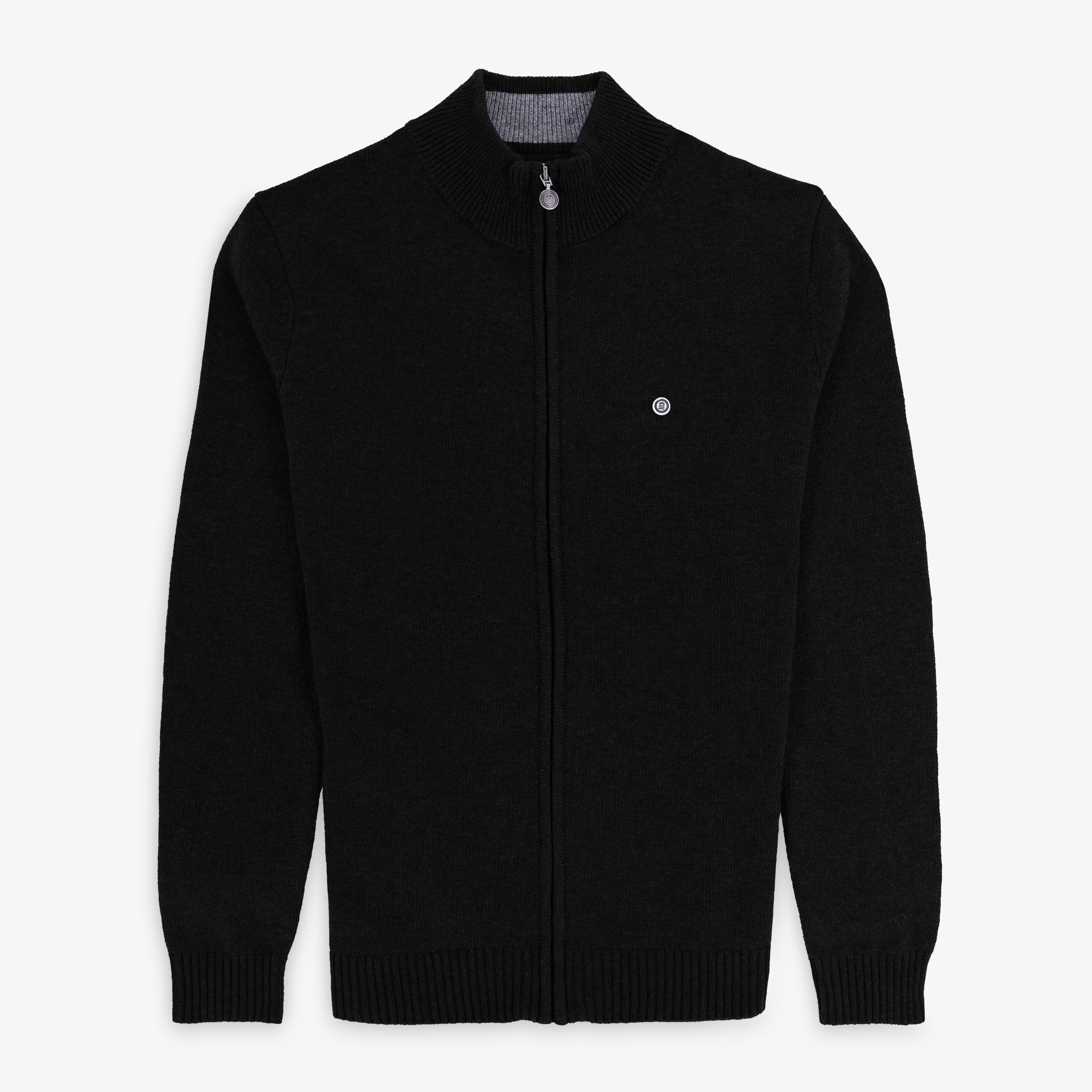 Zip-up high-neck sweater in a wool blend SERGE BLANCO Black