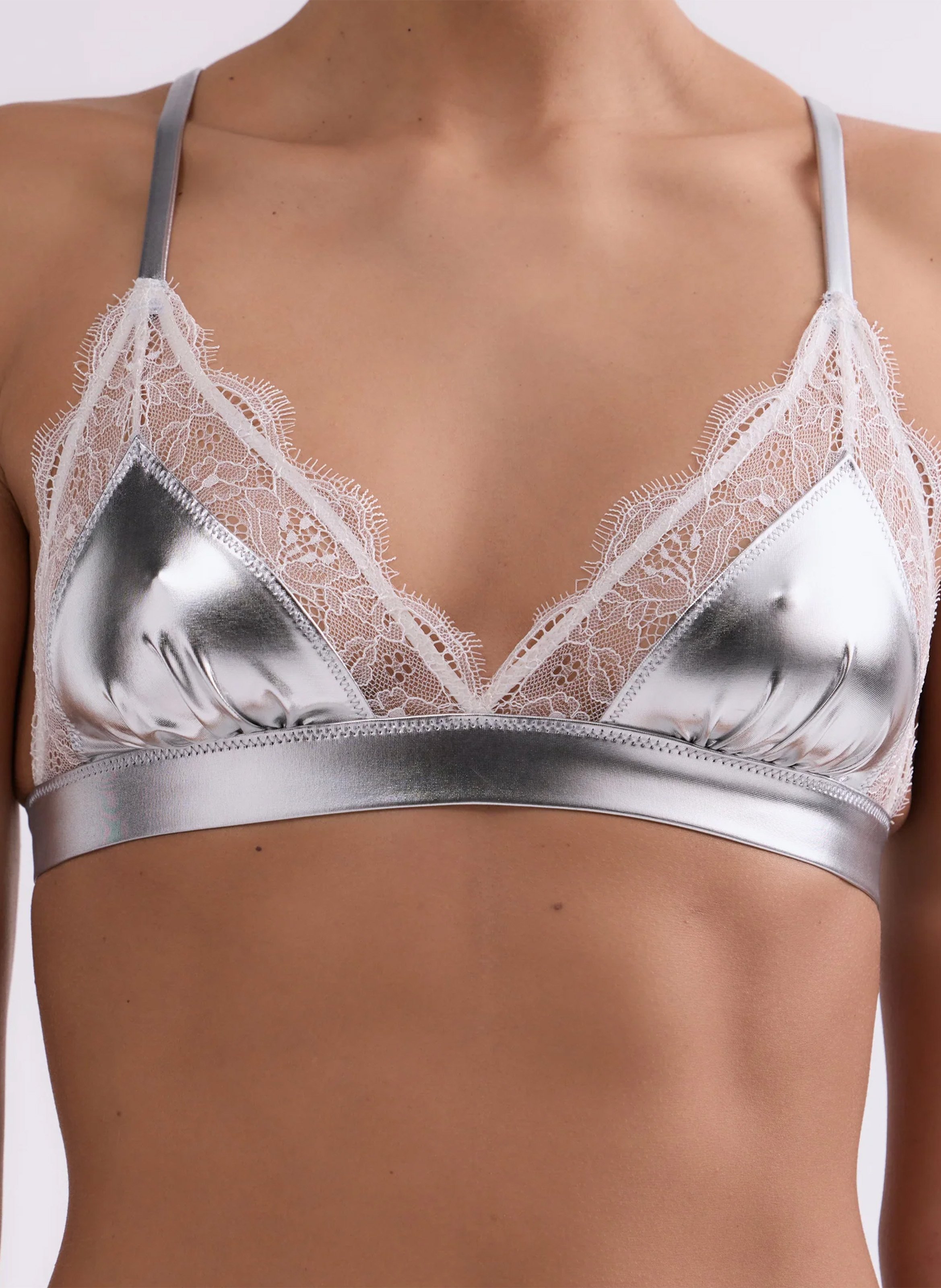 Metallisierter Triangel-BH LOVE STORIES Grau