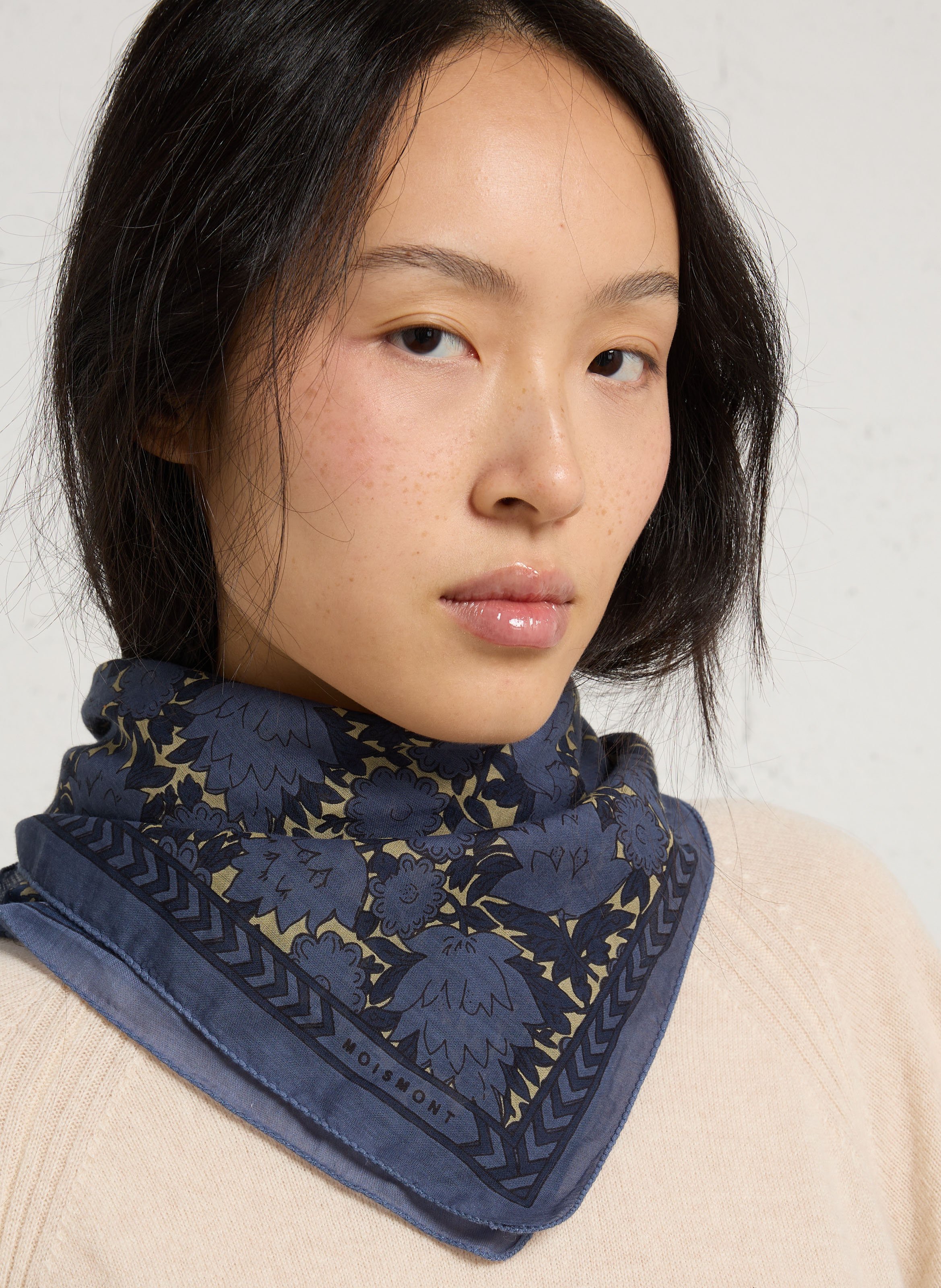 Printed cotton square scarf MOISMONT