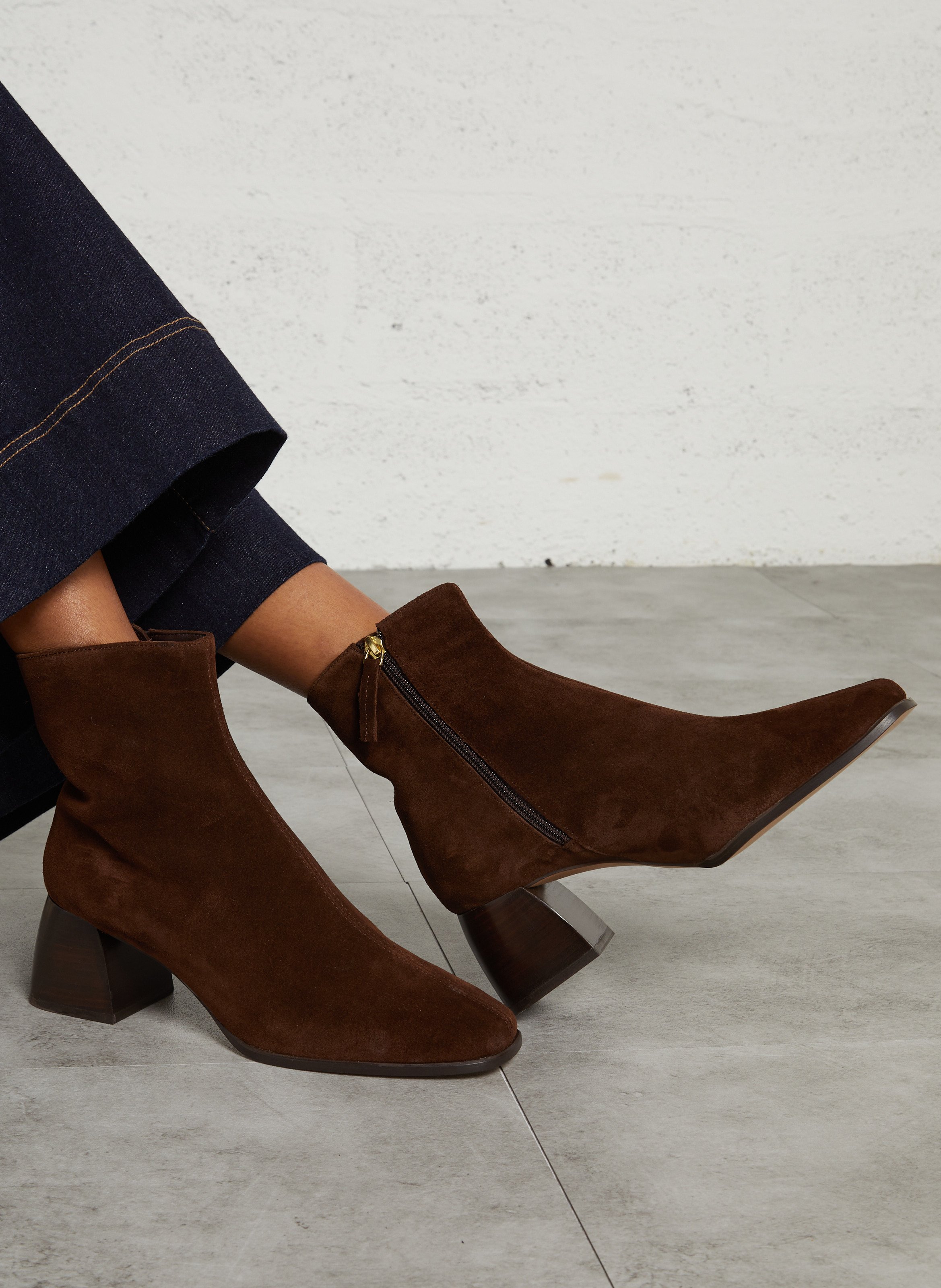 Bottines en cuir vernis BOCAGE Marron