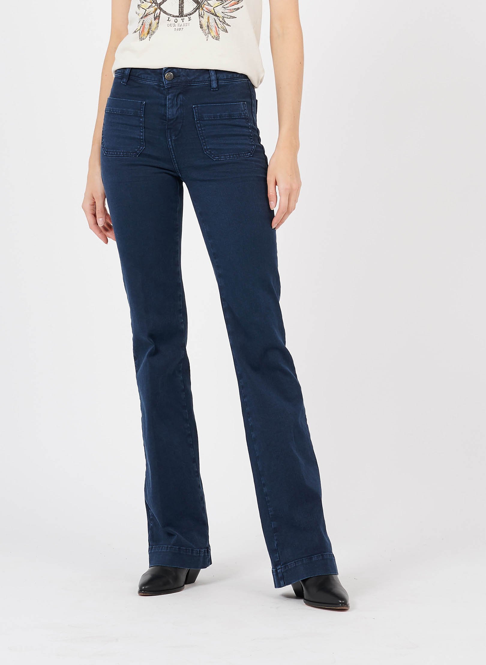 Flared jeans - katoenblend ACQUAVERDE