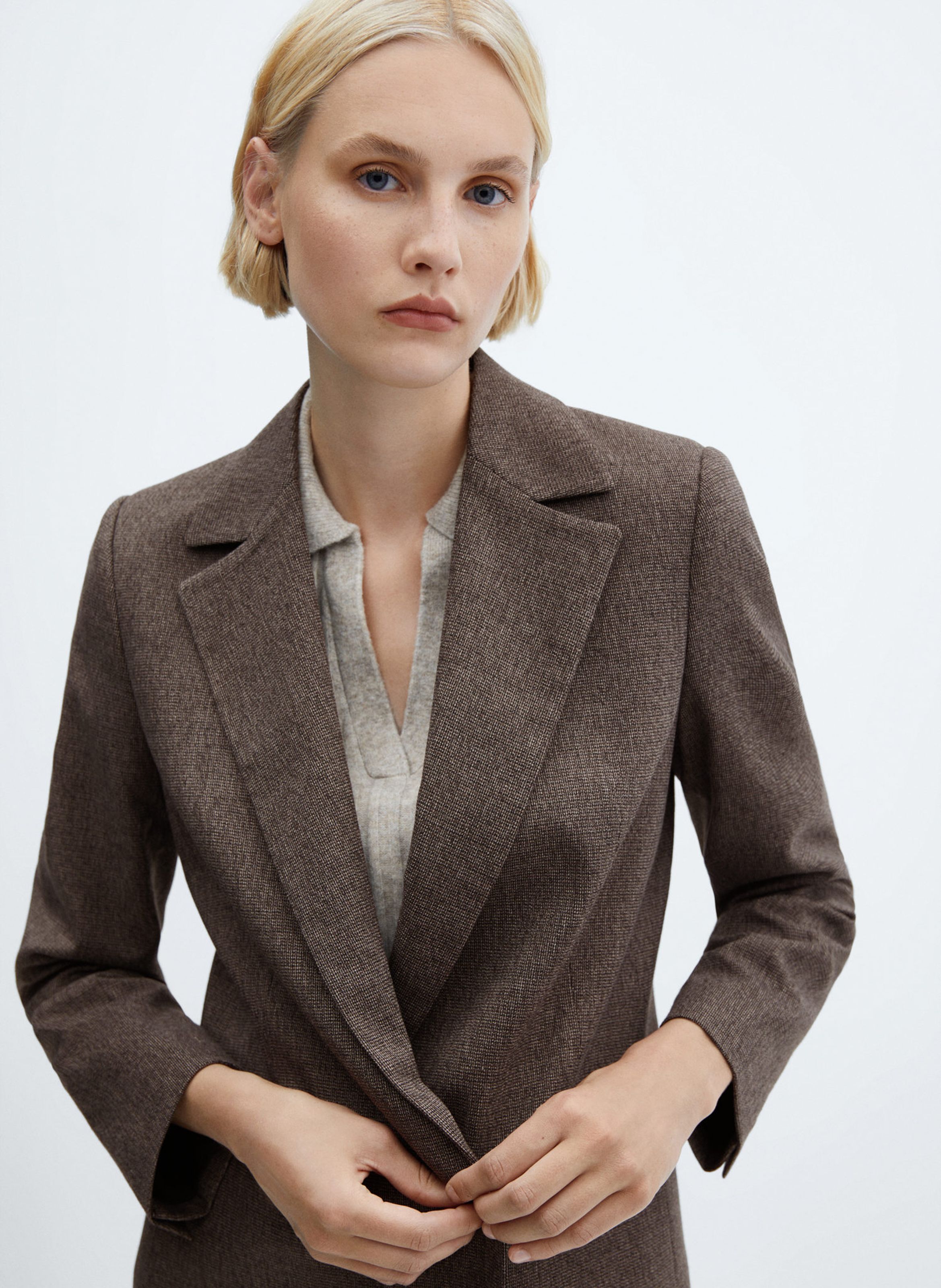 Veste blazer marron discount femme