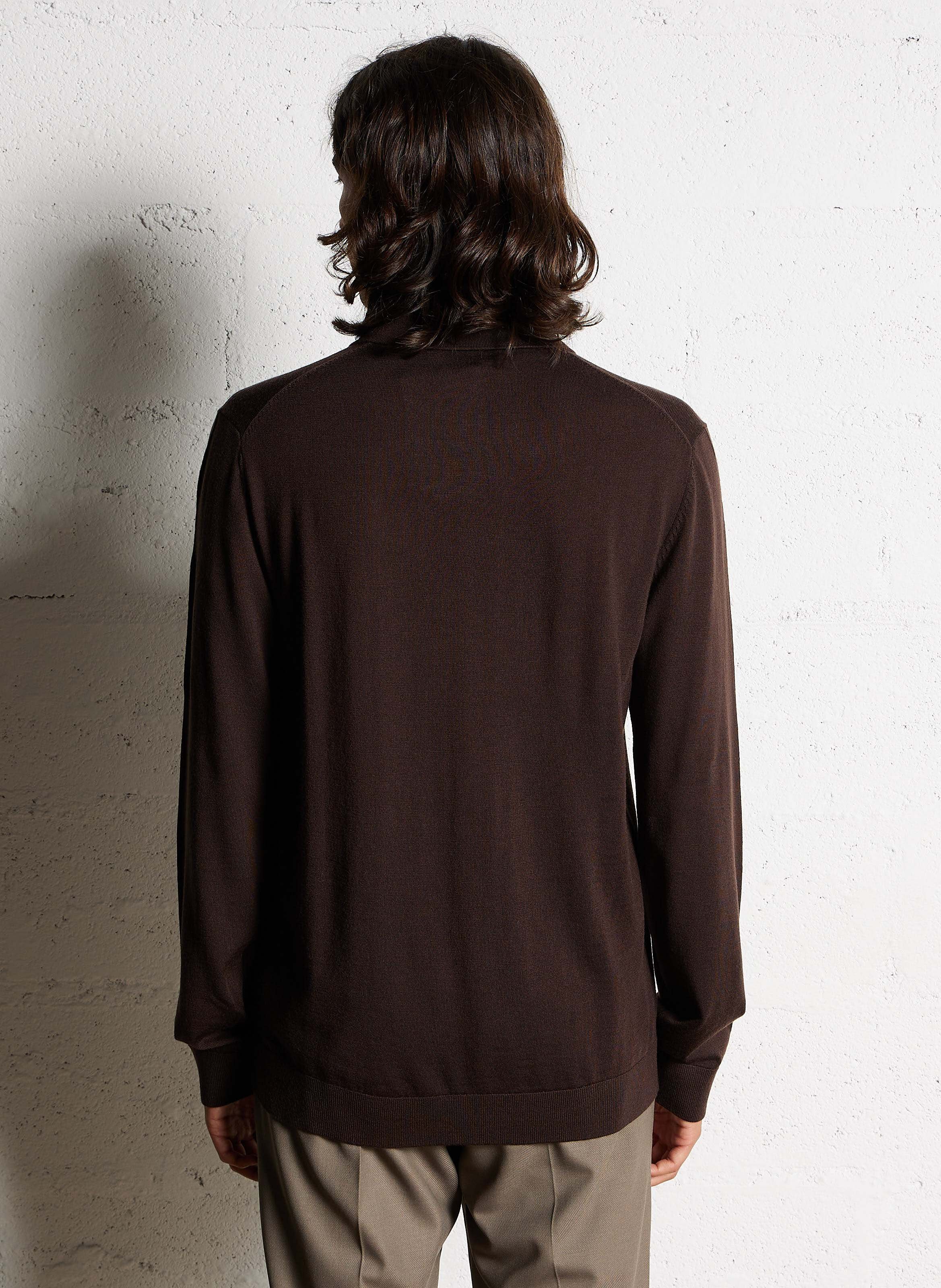 Gerader Pullover mit Polokragen aus Merinowolle SELECTED Braun