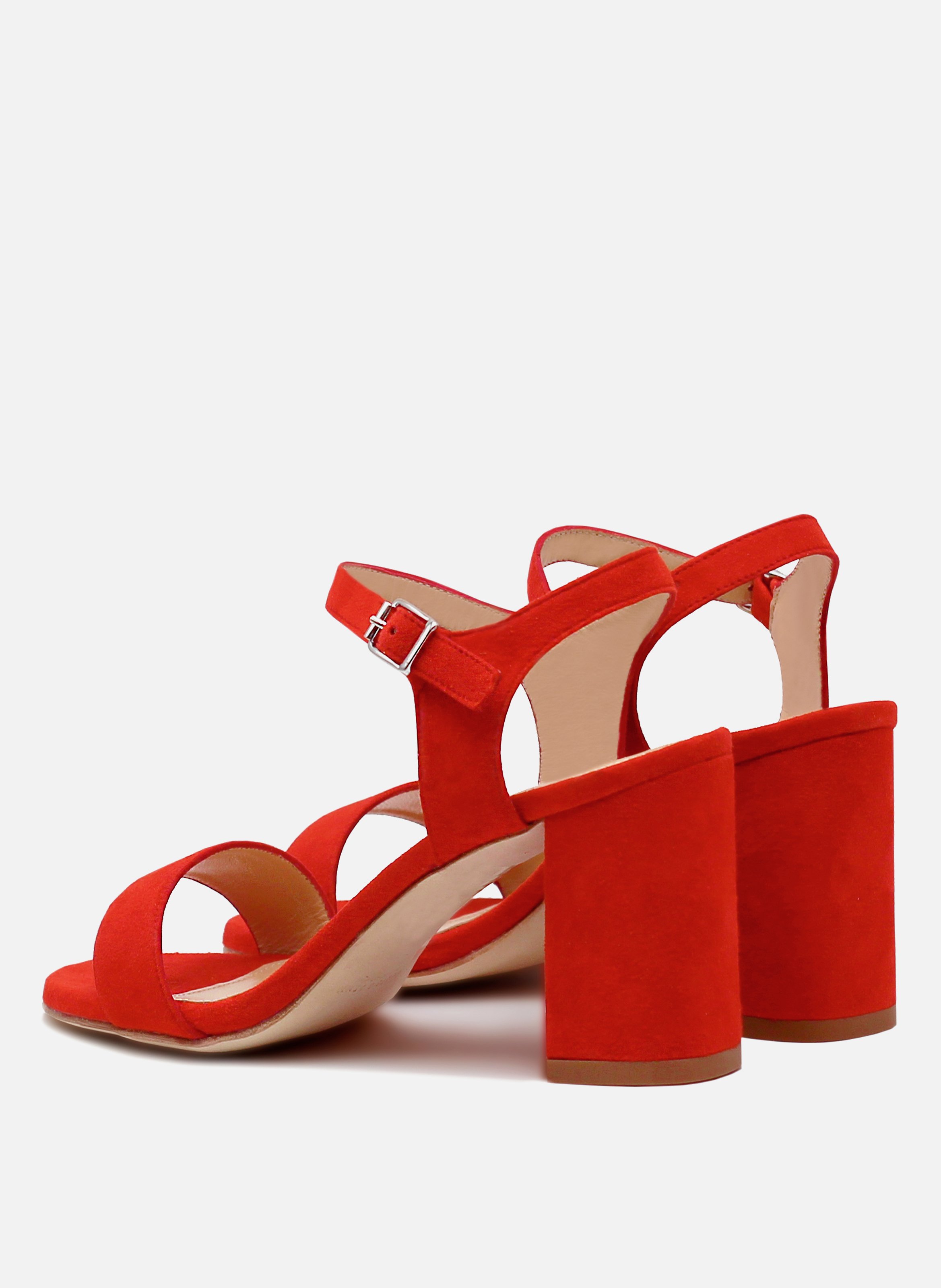 Heeled suede sandals JULES & JENN Red