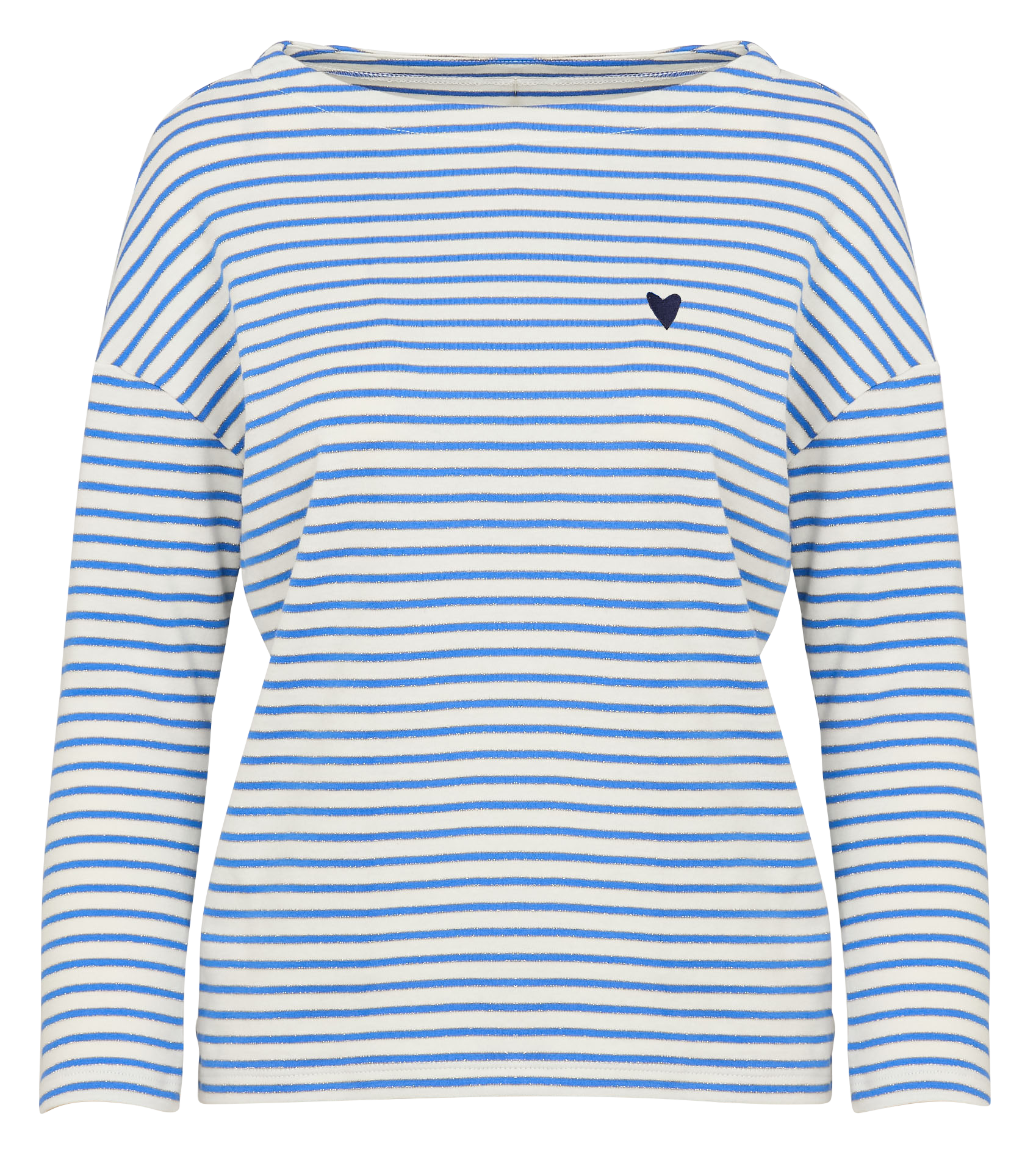 Striped top in blended cotton I CODE Blue