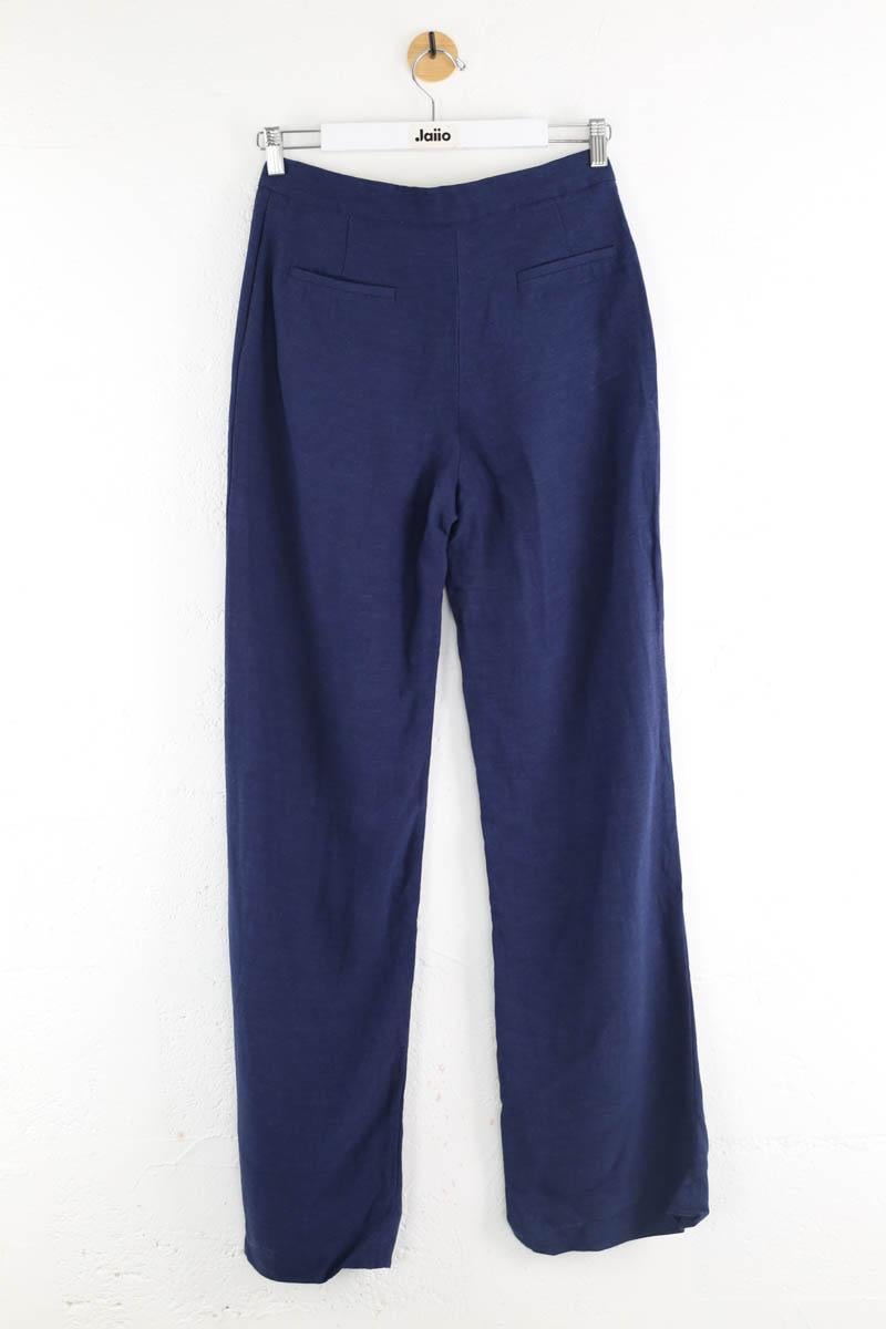 Straight linen trousers SEZANE - Seconde main Blue