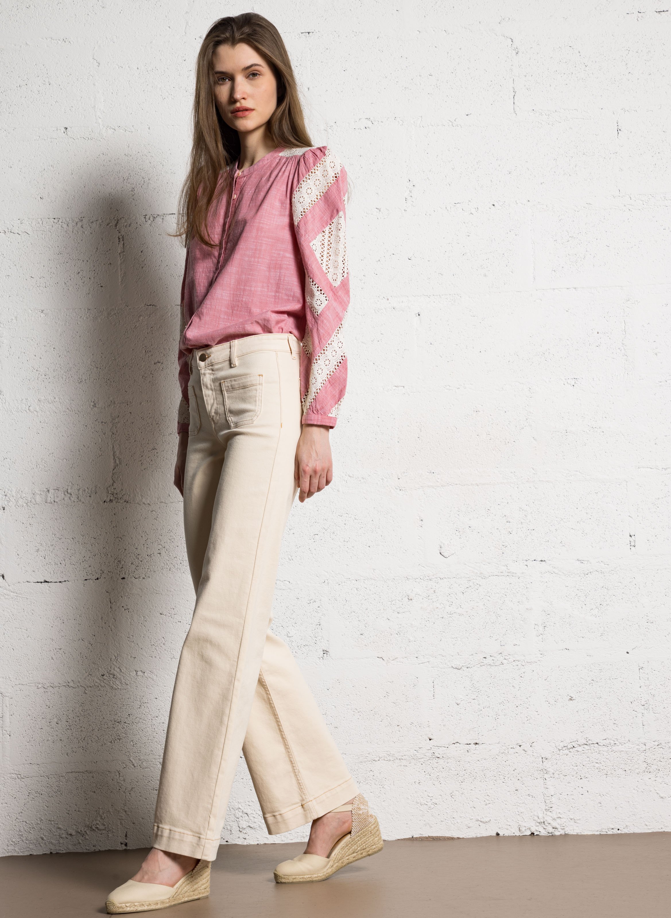 Straight leg jeans with pockets MAISON 123 Beige