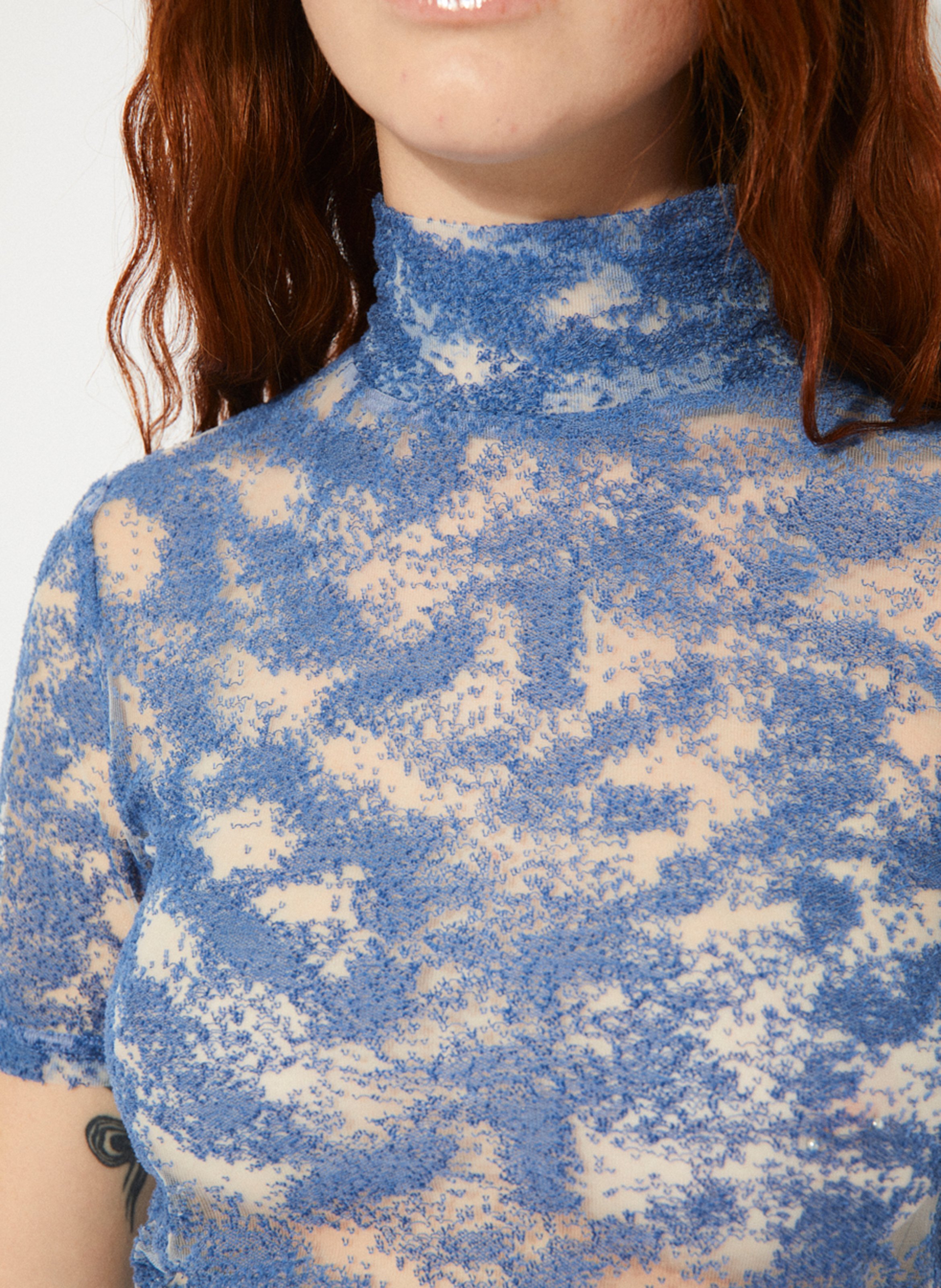 Top ajusté en coton mélangé RITA ROW Bleu