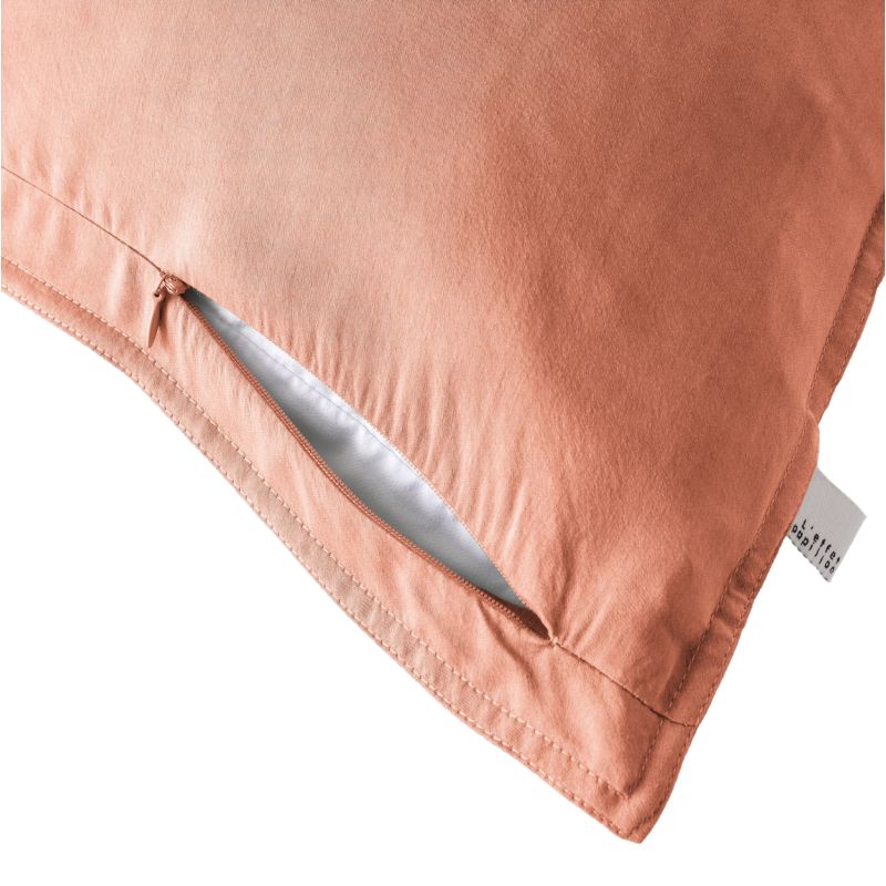 Cotton percale pillow case L'EFFET PAPILLON Red