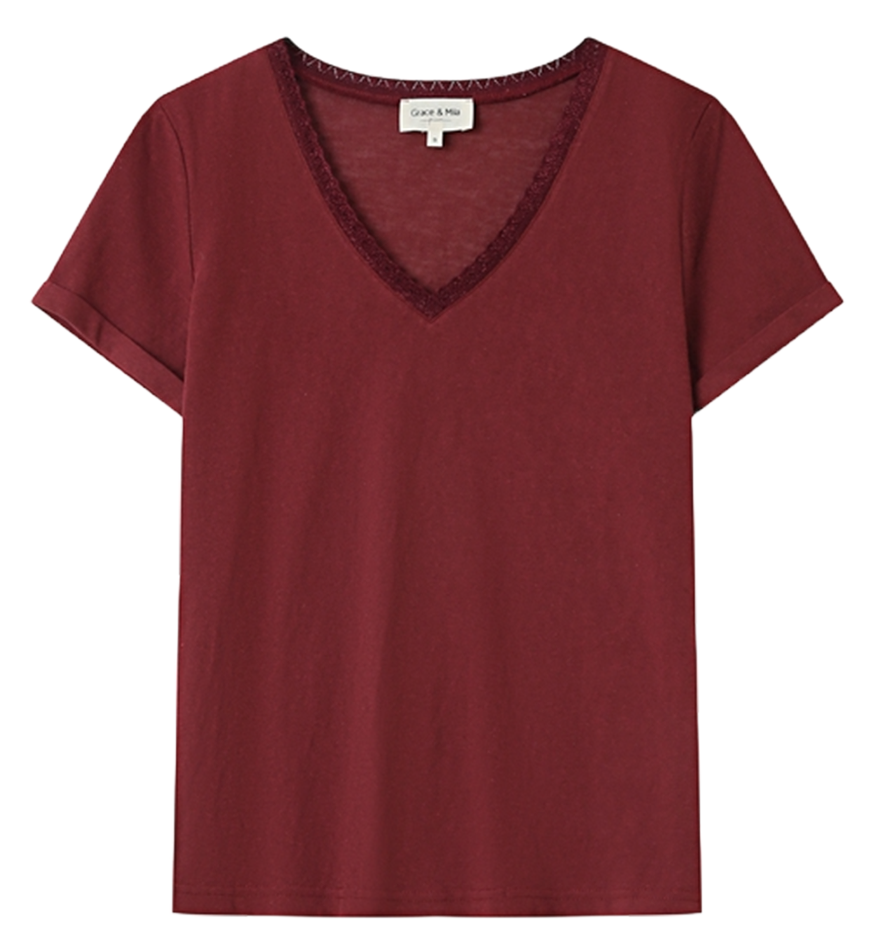 Basic cotton-mix T-shirt GRACE ET MILA Red