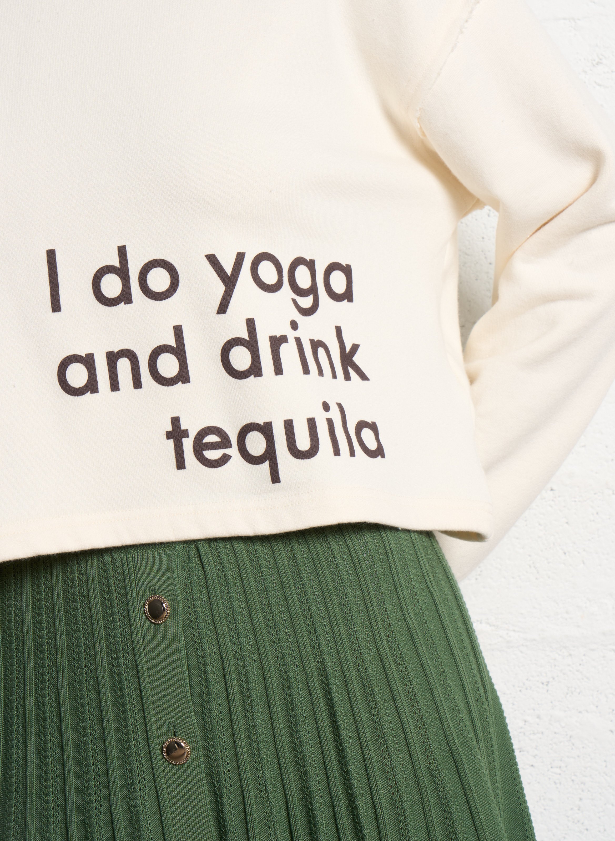 Sweat droit en coton mélangé BA&SH Beige