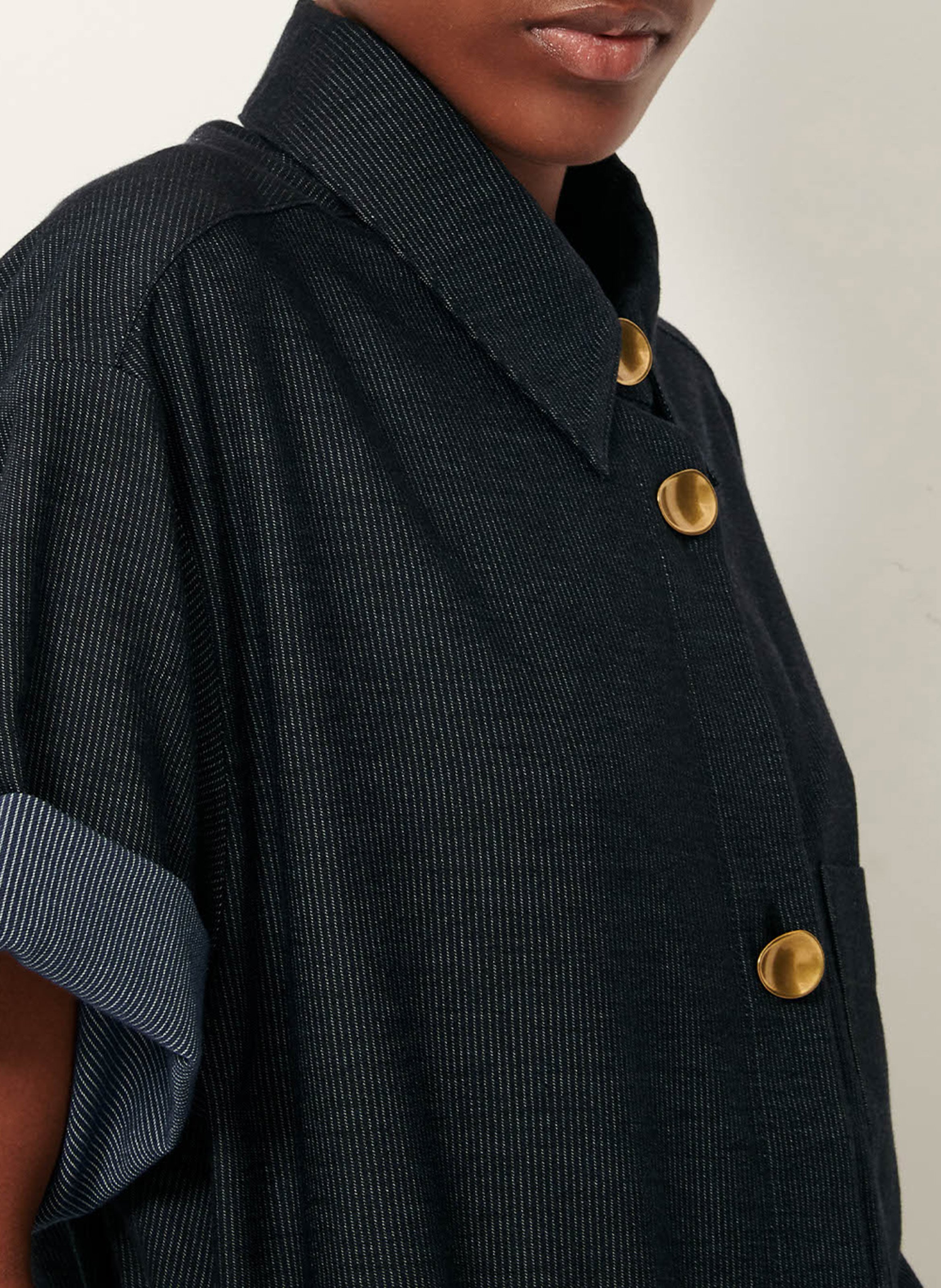 Chemise col classique en denim SESSUN Bleu