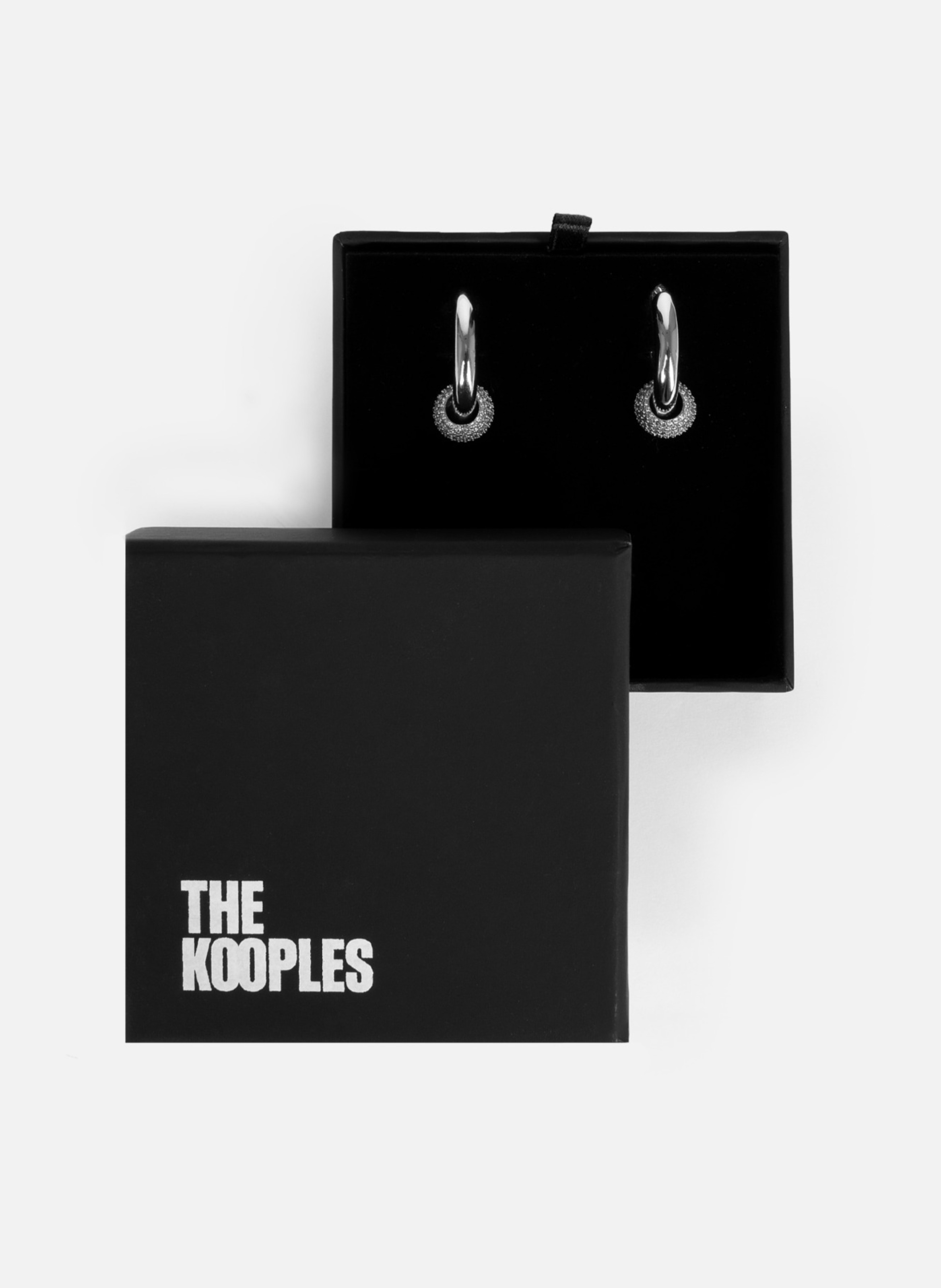 Boucles d'oreille créole et strass THE KOOPLES Gris