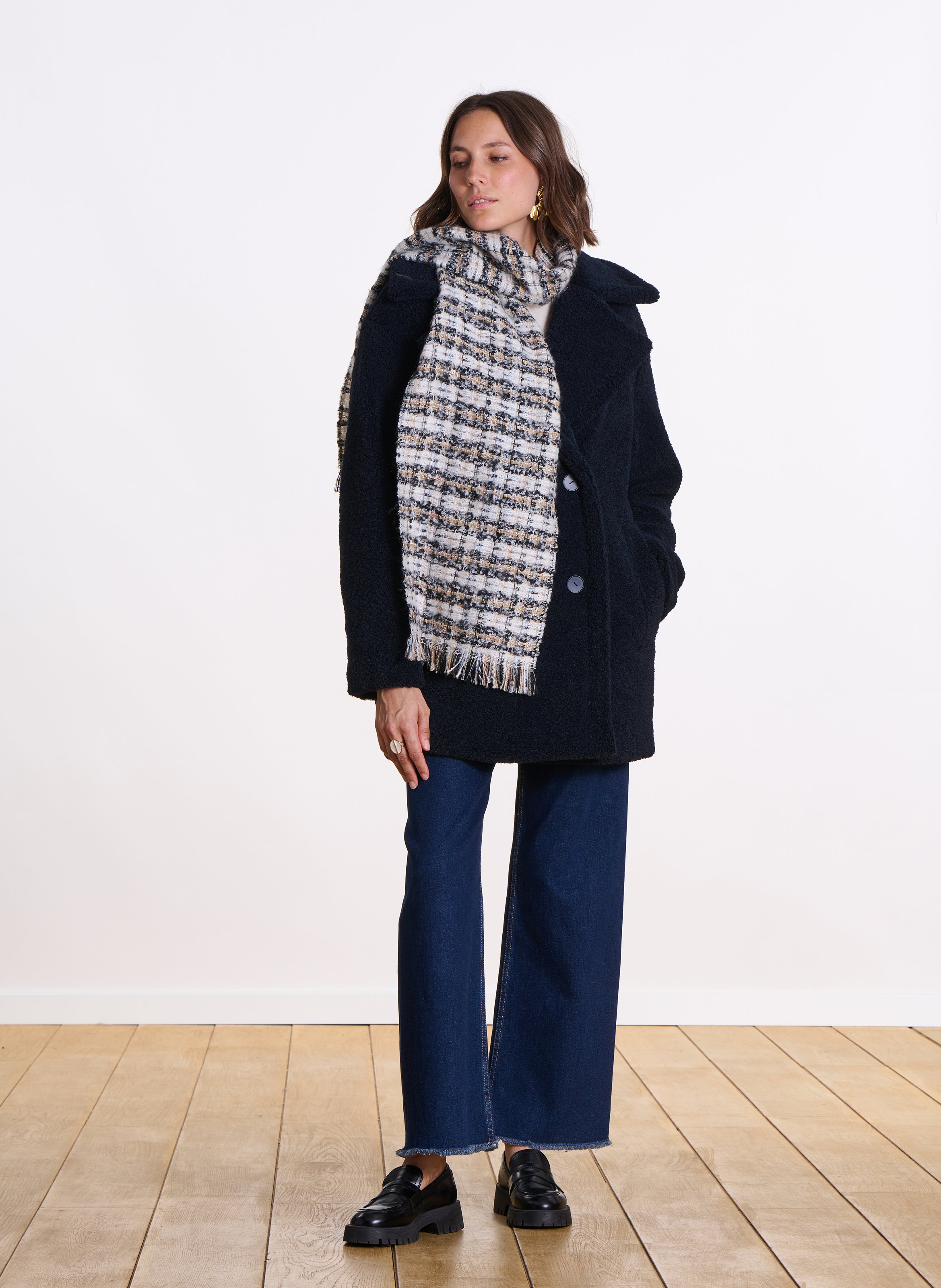 Echarpe rectangulaire à carreaux LA FEE MARABOUTEE