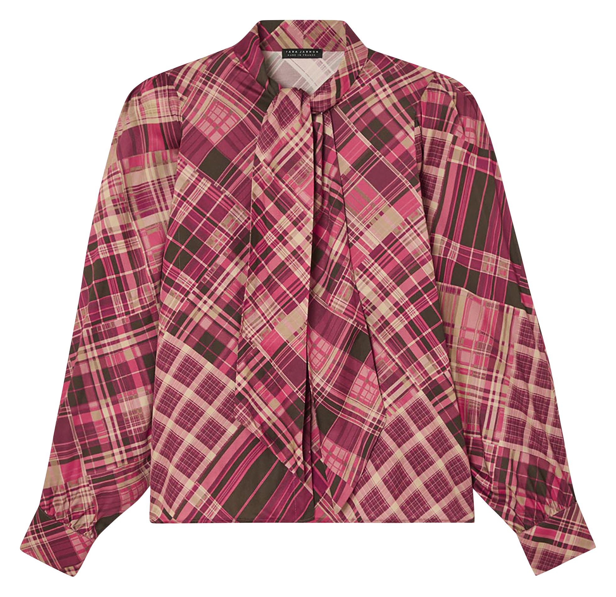 Chemise col lavallière imprimée TARA JARMON Rose