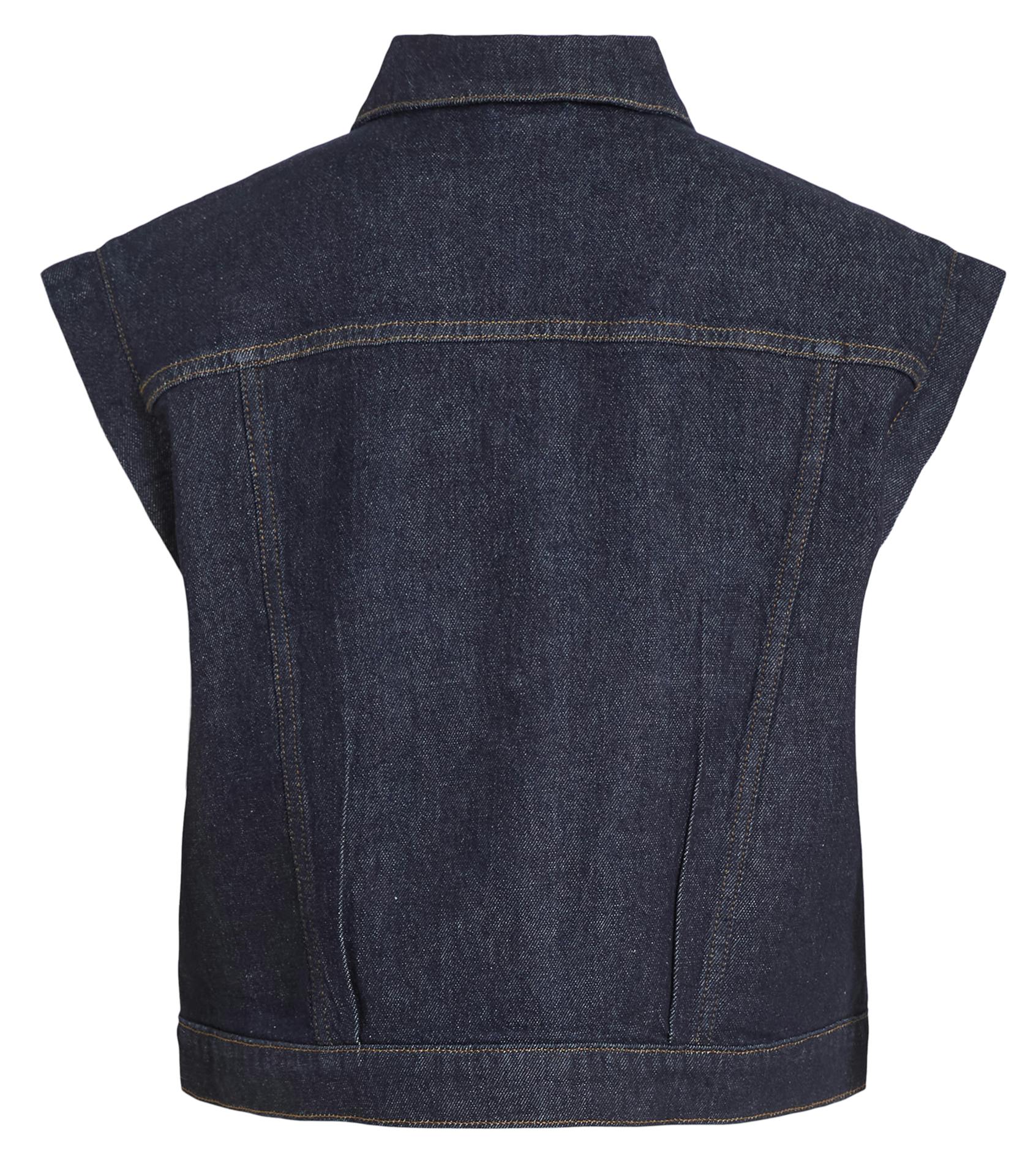 Veste col classique en denim de coton mélangé VILA Bleu