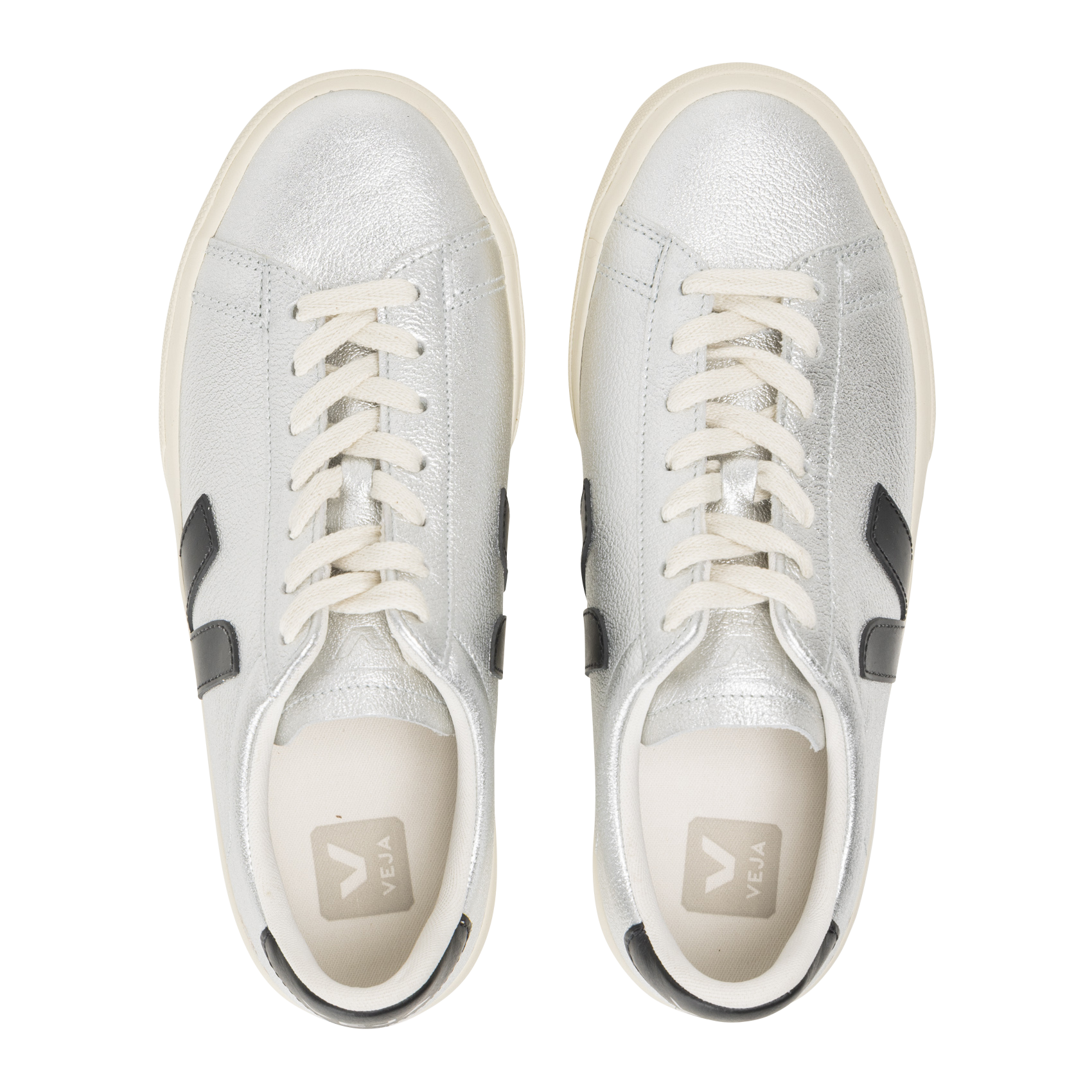 Niedrige Sneaker im Material-Mix VEJA Silber