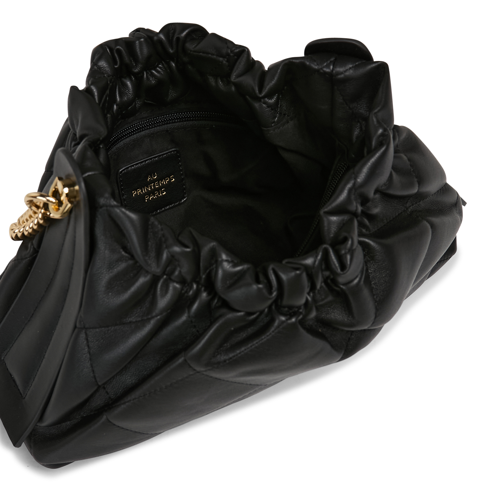 Diagonal Couture Handbag AU PRINTEMPS PARIS Black