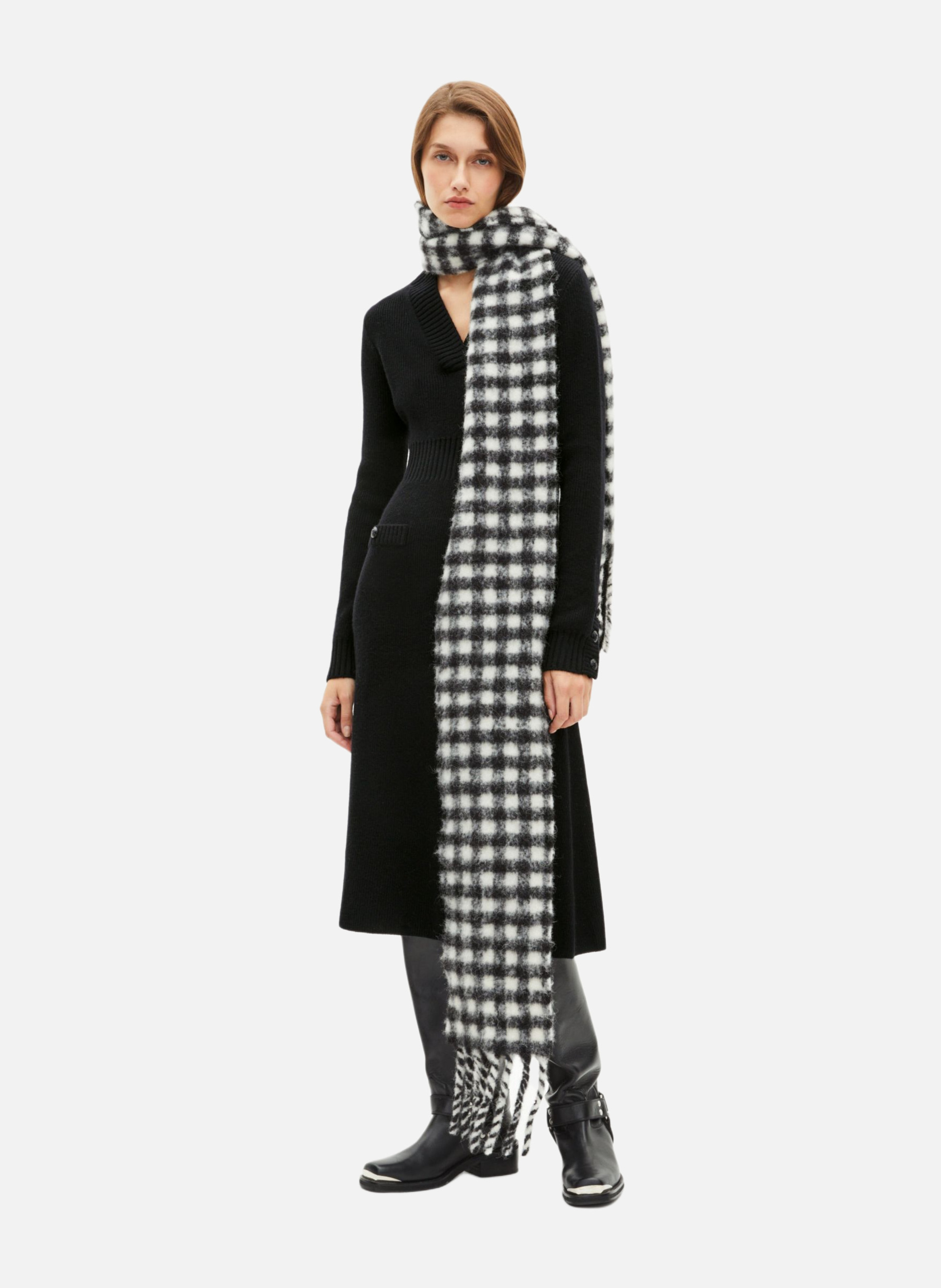 Check pattern scarf THE KOOPLES Black