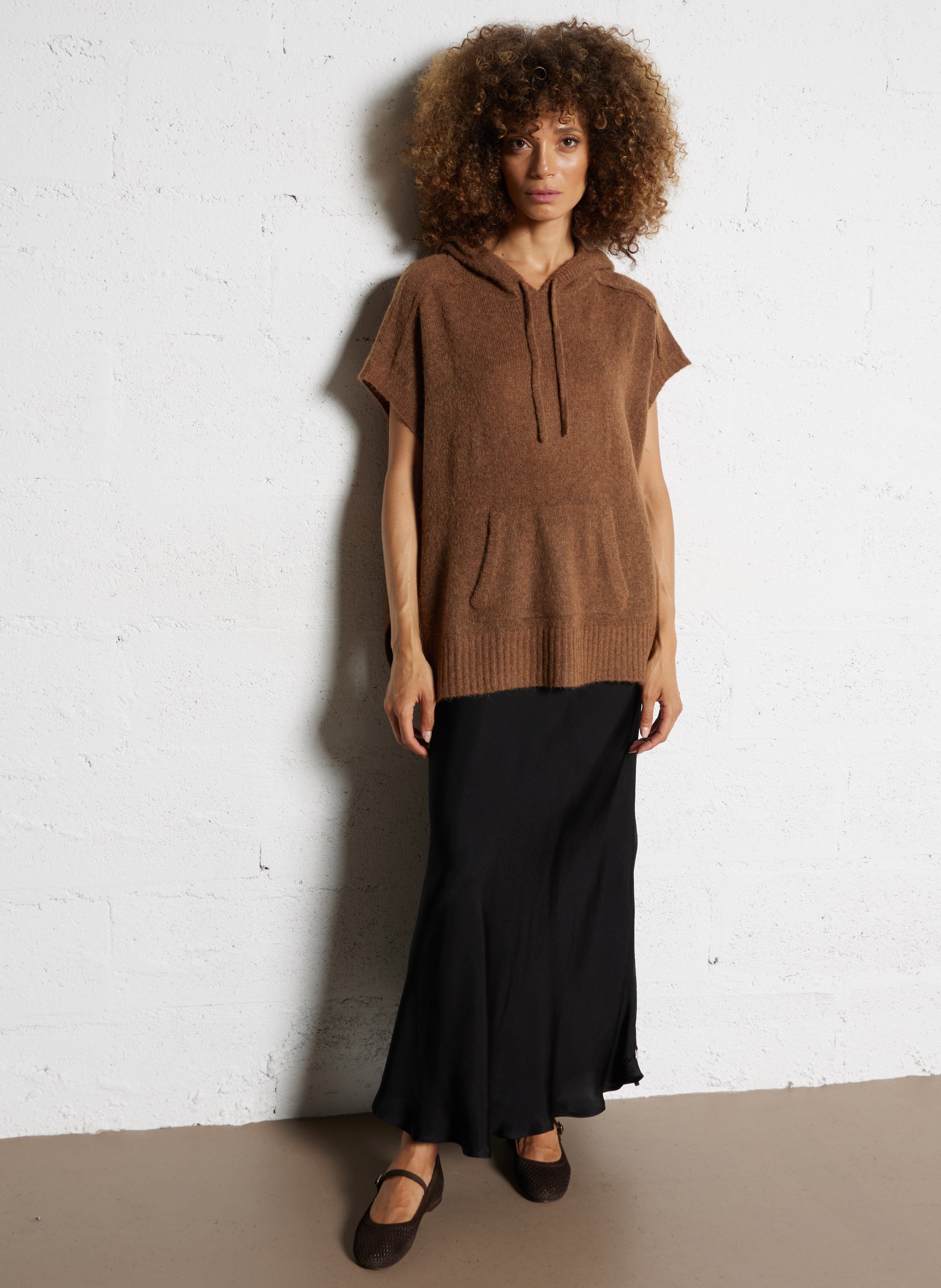Short cable-knit cardigan BELLA JONES Brown