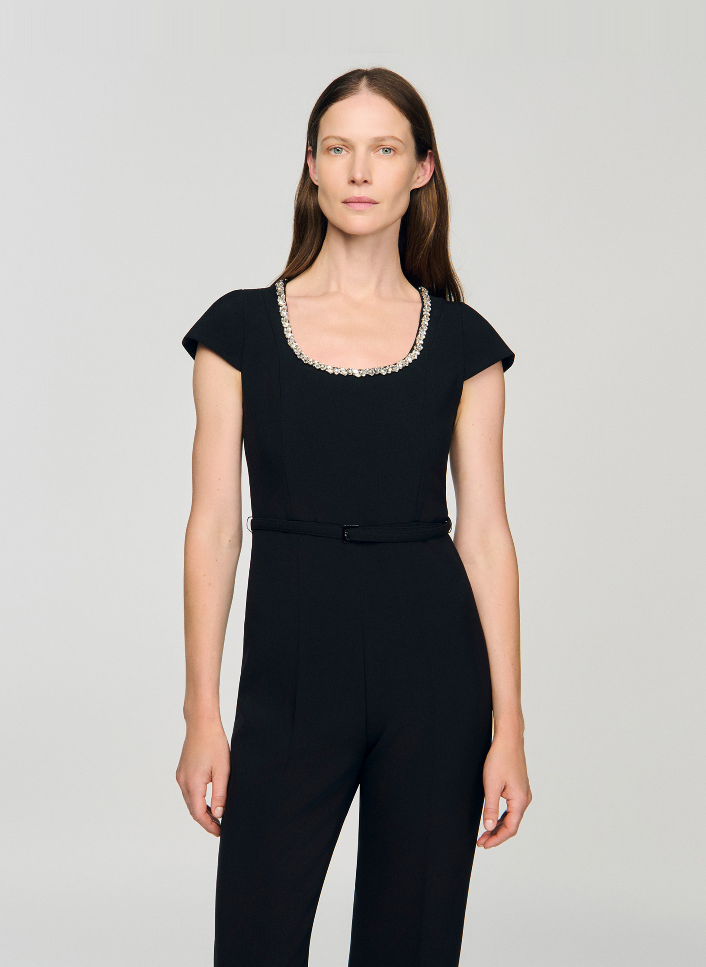 Combinaison évasée col rond SANDRO Noir