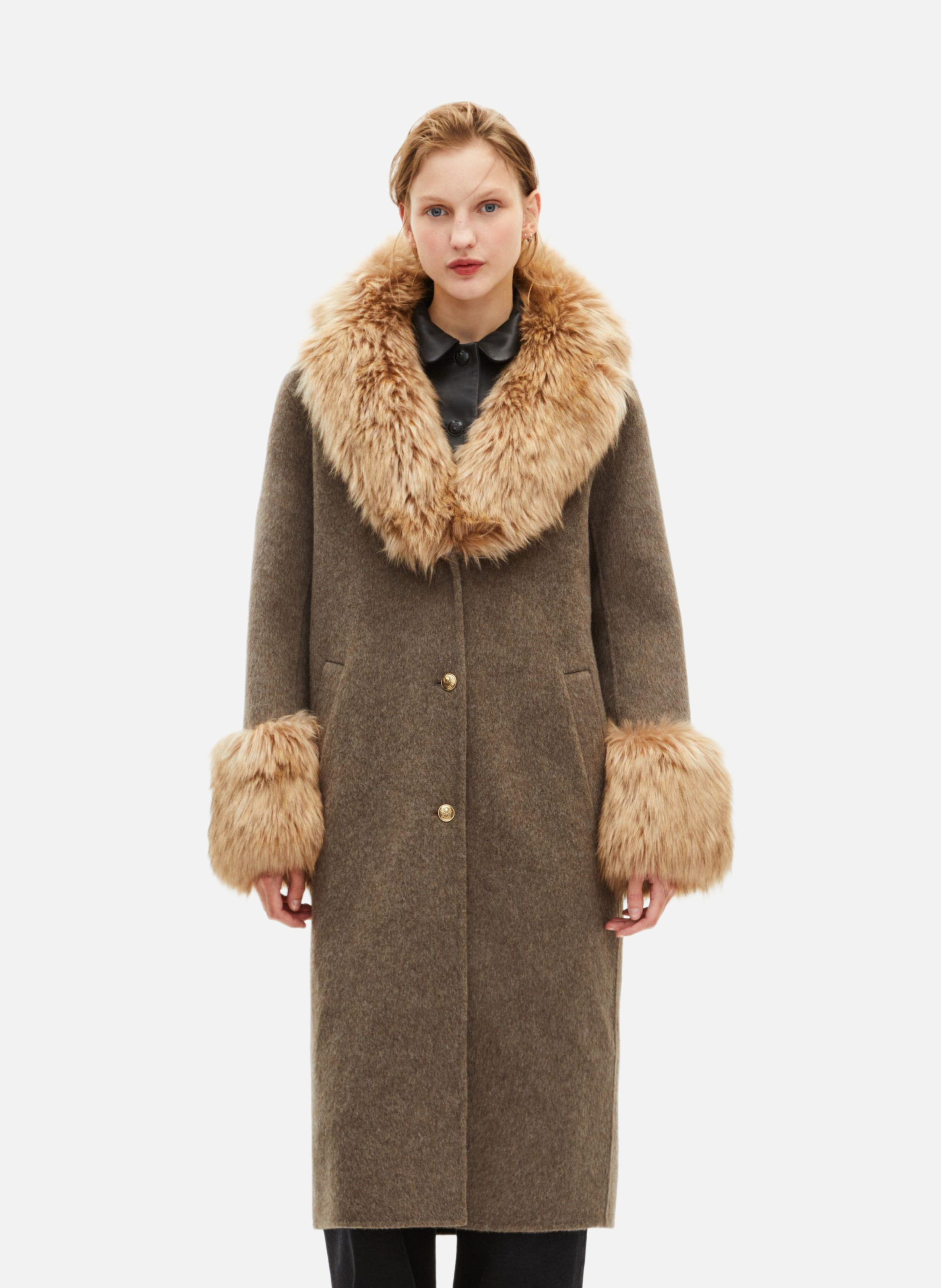 Long double face coat THE KOOPLES Brown