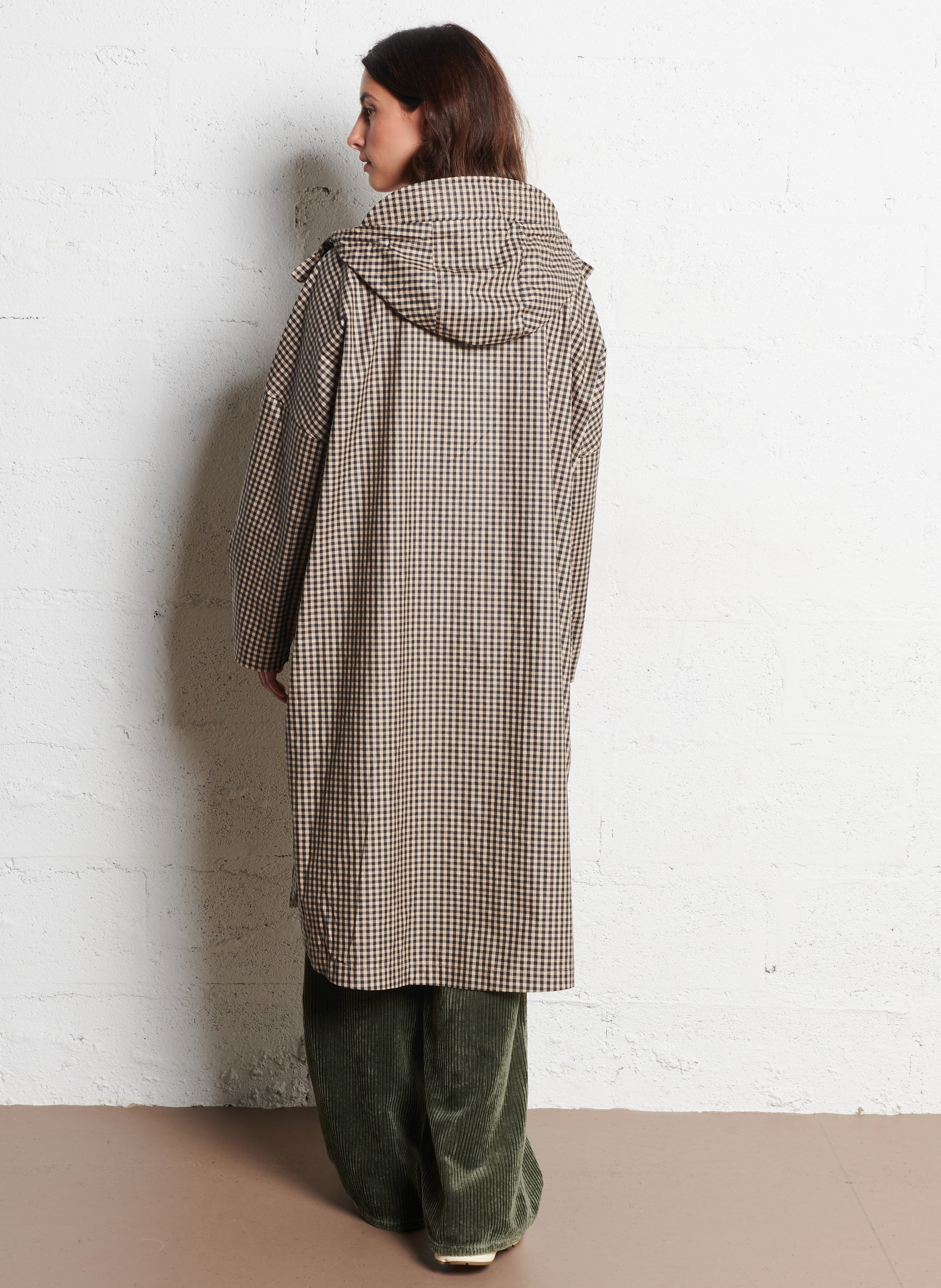 Lange wijde bedrukte jas LEON & HARPER Beige