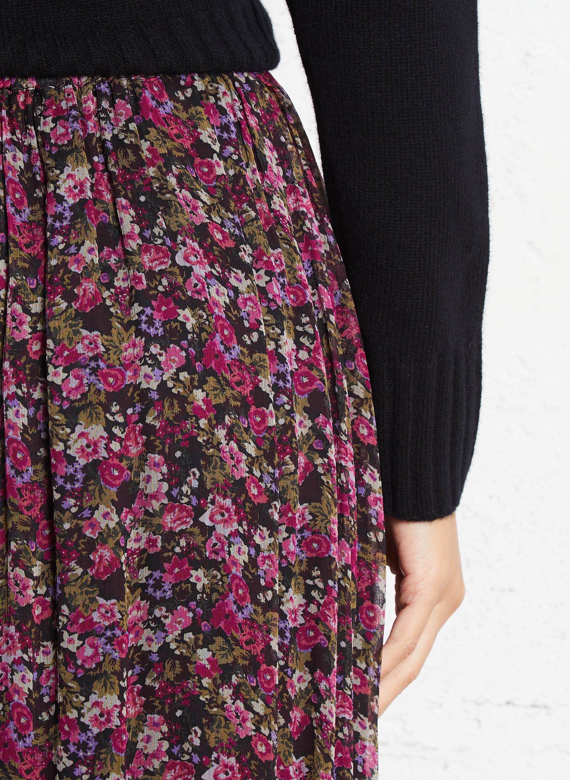 Long printed skirt DES PETITS HAUTS Purple