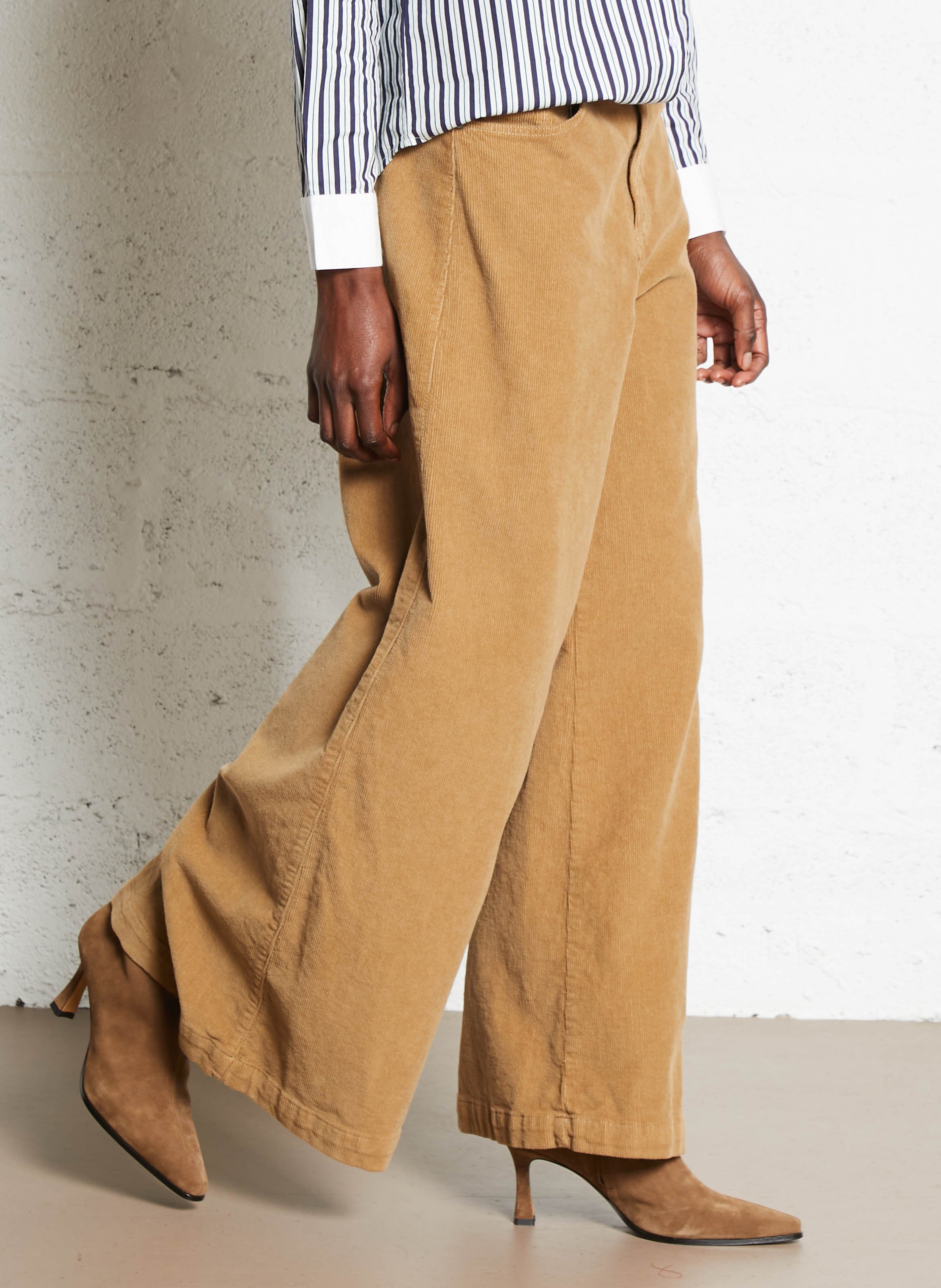 Cotton-blend chinos PLEASE Beige
