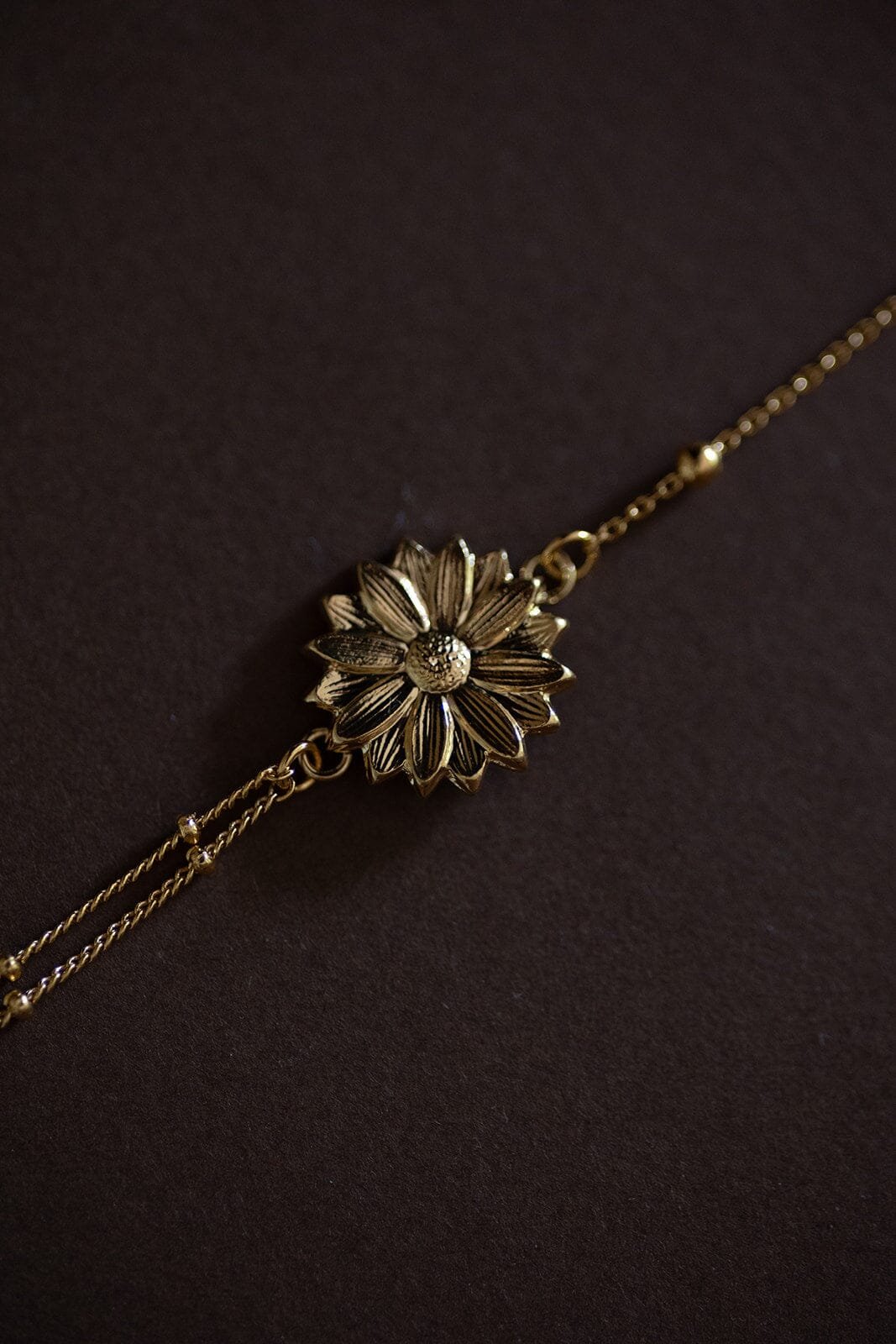 HESPÉRIS - Silver-plated flower bracelet MONSIEUR SIMONE Golden